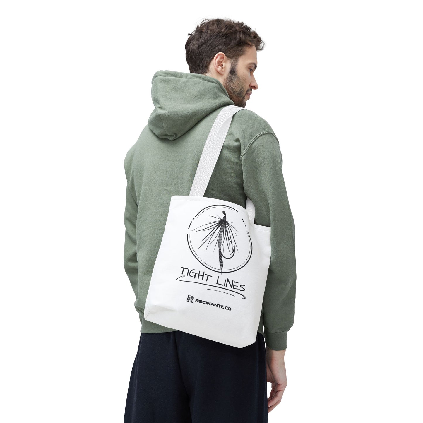 Tight Lines Tote Bag White | Durable Fishing Gift Bag with Stylish Print for Outdoor Enthusiasts & Everyday Use