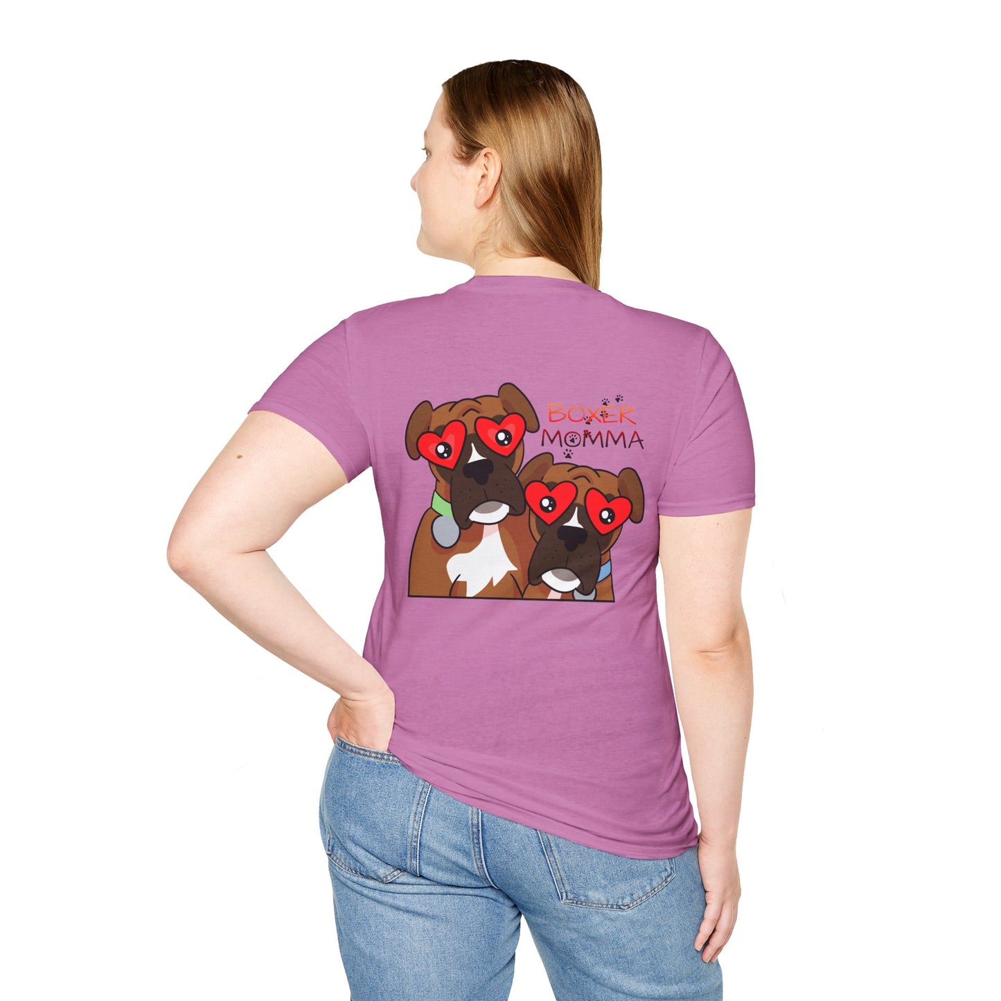 Unisex Boxer Momma T-Shirt - Softstyle Cotton Tee, Dog Lover Gift, Casual Fit, Pet Mom Shirt, Comfortable & Durable