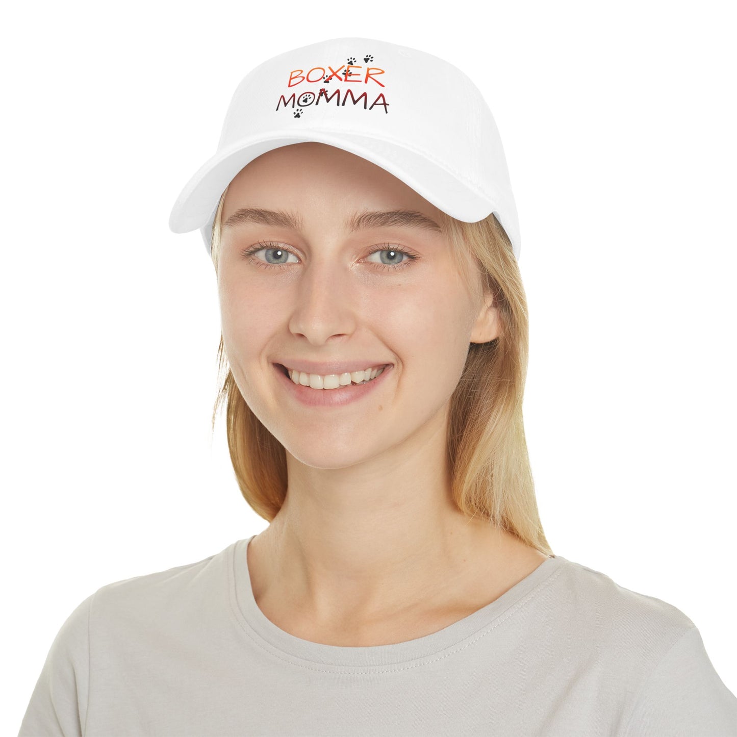 Boxer Momma Low Profile Baseball Cap, Adjustable Hat for Dog Lovers, Casual Outdoor Hat, Gift for Boxer Moms