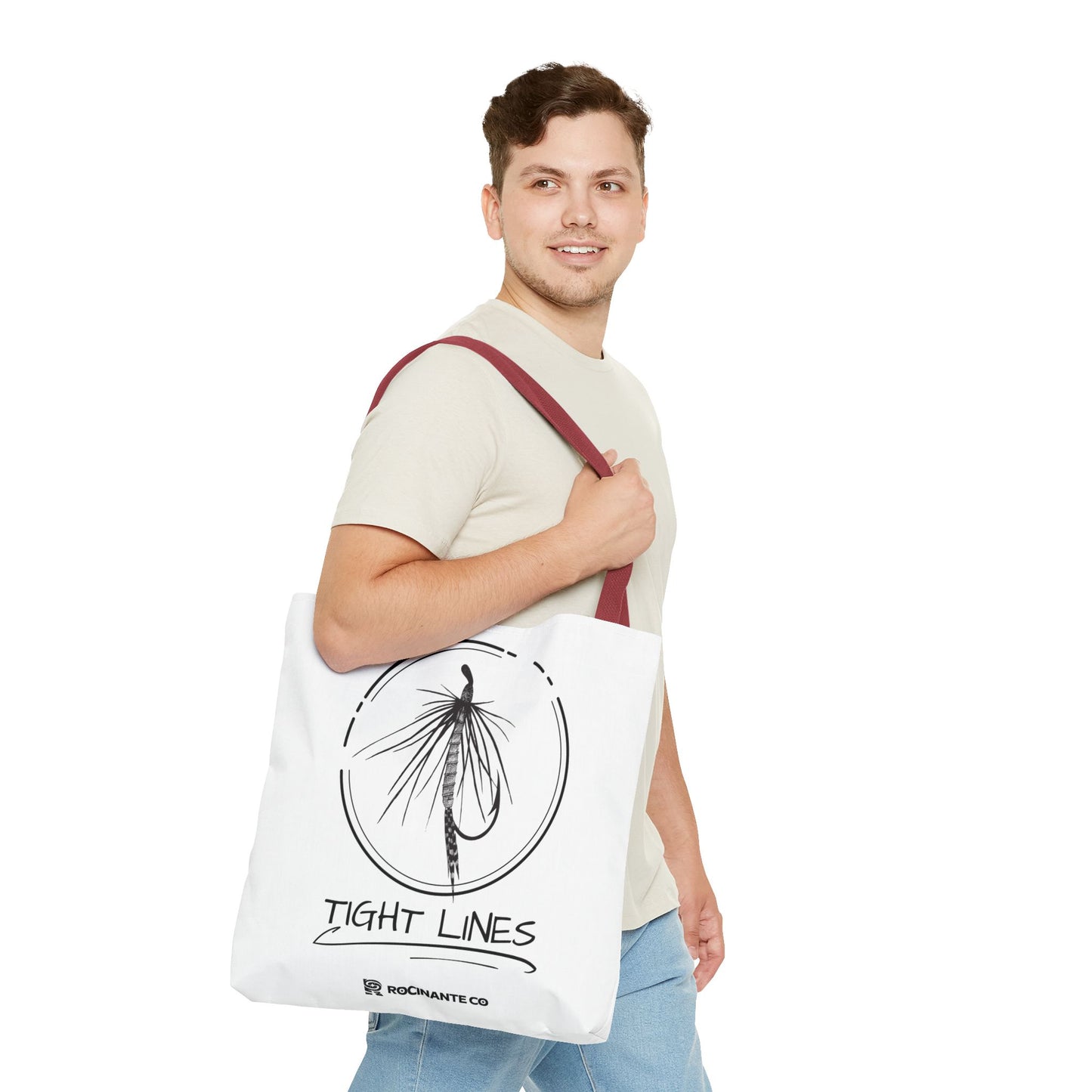 Tight Lines Tote Bag White | Durable Fishing Gift Bag with Stylish Print for Outdoor Enthusiasts & Everyday Use