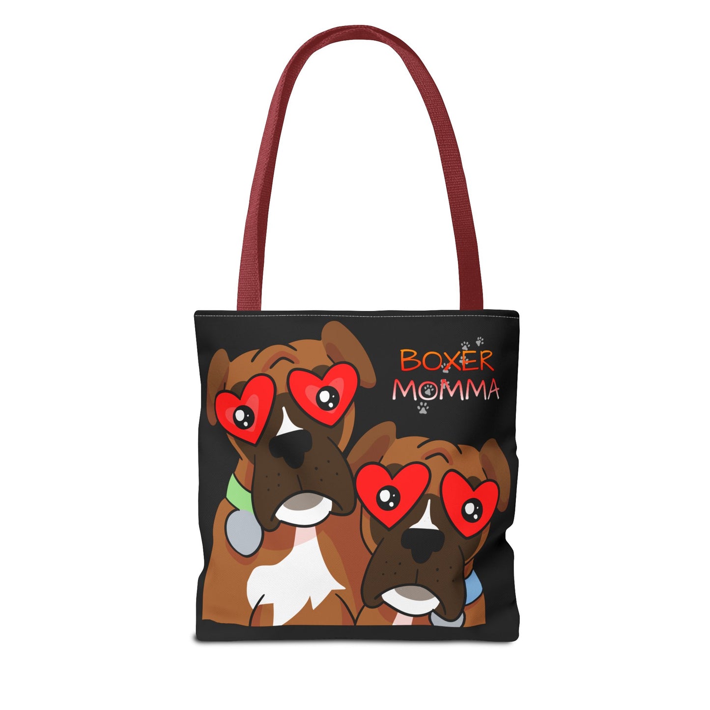 Boxer Momma Tote Bag Black - Durable Canvas Shoulder Bag for Dog Lovers, Spacious Everyday Carry, Pet Mom Gift