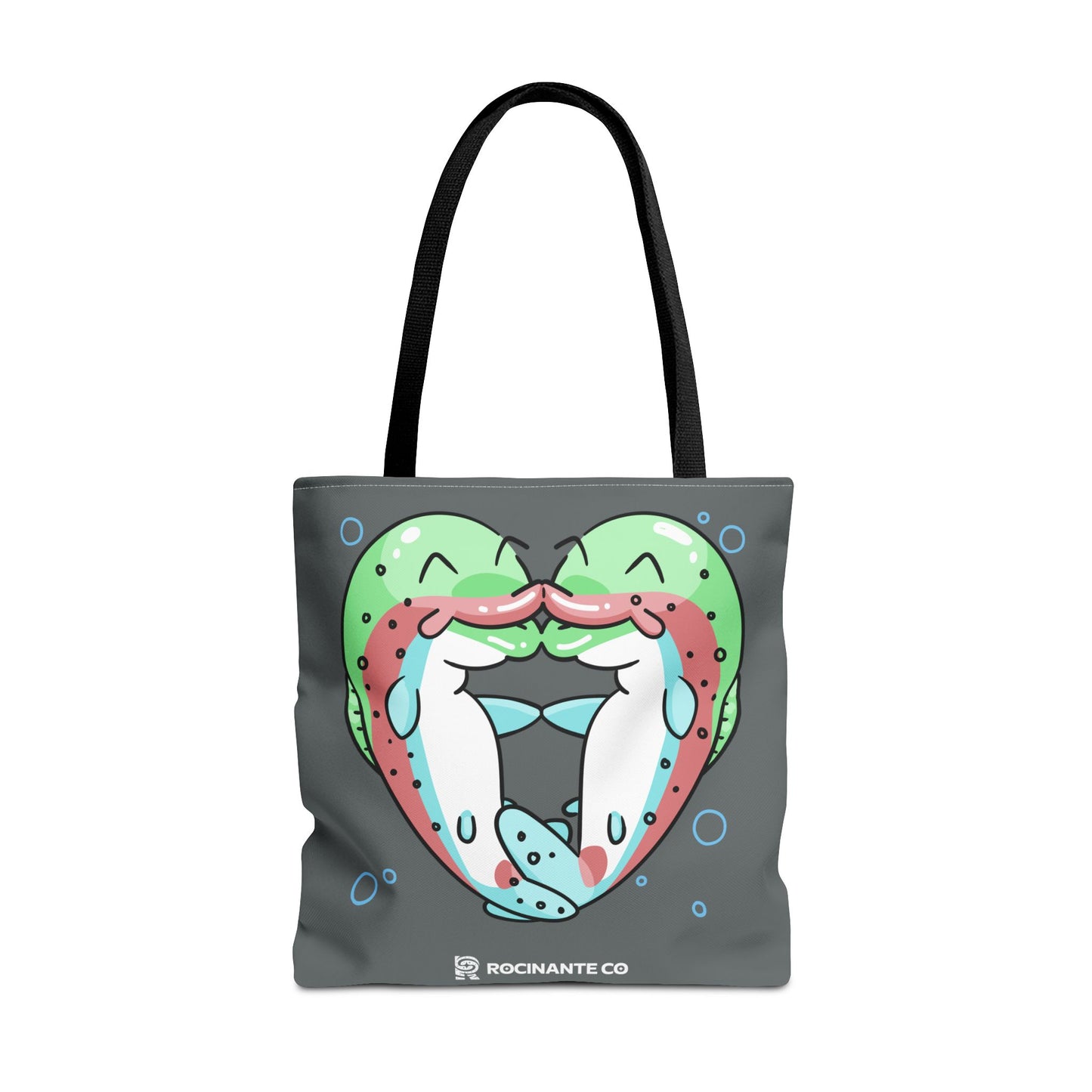 Trout Heart Tote Bag Grey - Eco-Friendly Reusable Shopper, Durable Canvas Carryall for Everyday Use & Gift Idea