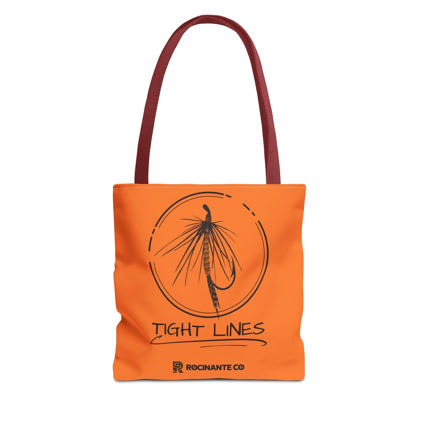 Tight Lines Tote Bag Orange, Durable Canvas Fishing, Beach, Market, Lightweight Reusable Grocery Bag, Outdoor Adventure Gift