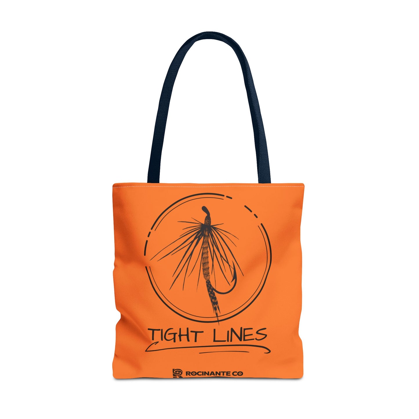 Tight Lines Tote Bag Orange, Durable Canvas Fishing, Beach, Market, Lightweight Reusable Grocery Bag, Outdoor Adventure Gift