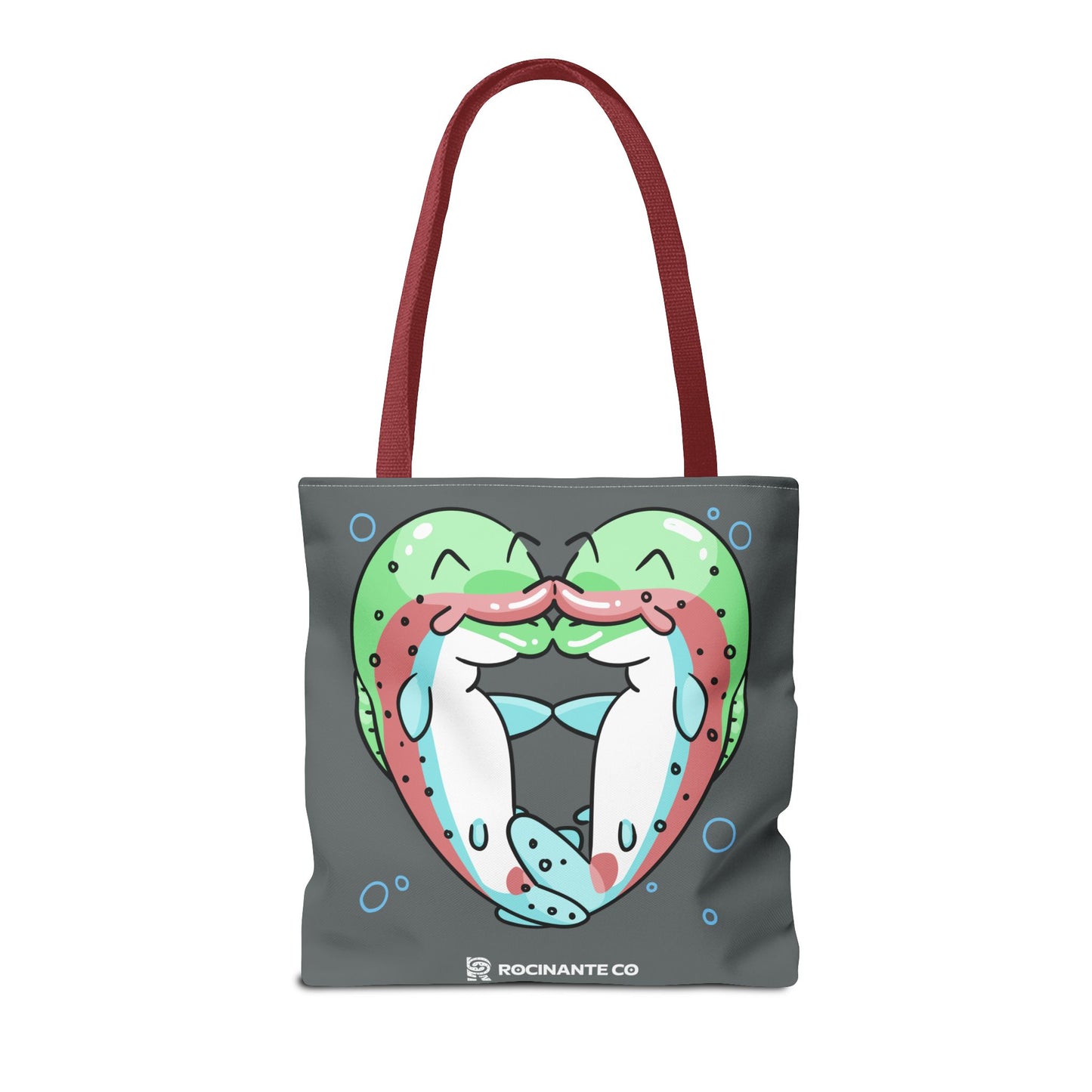 Trout Heart Tote Bag Grey - Eco-Friendly Reusable Shopper, Durable Canvas Carryall for Everyday Use & Gift Idea