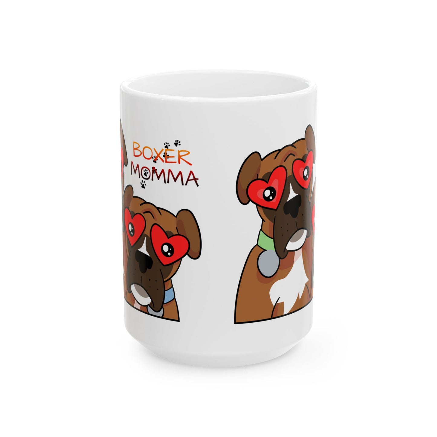 Boxer Momma Ceramic Mug - Cute Dog Mom Gift, Personalized Coffee Cup for Boxer Lovers, Durable Tea Cup, Dog Owner Present
