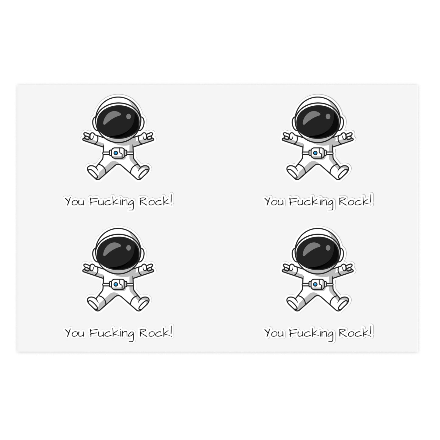 You Rock! Astronaut Motivation Sticker Sheets | Humor Stickers | Space-Themed Decor | Gifts & Party Favors
