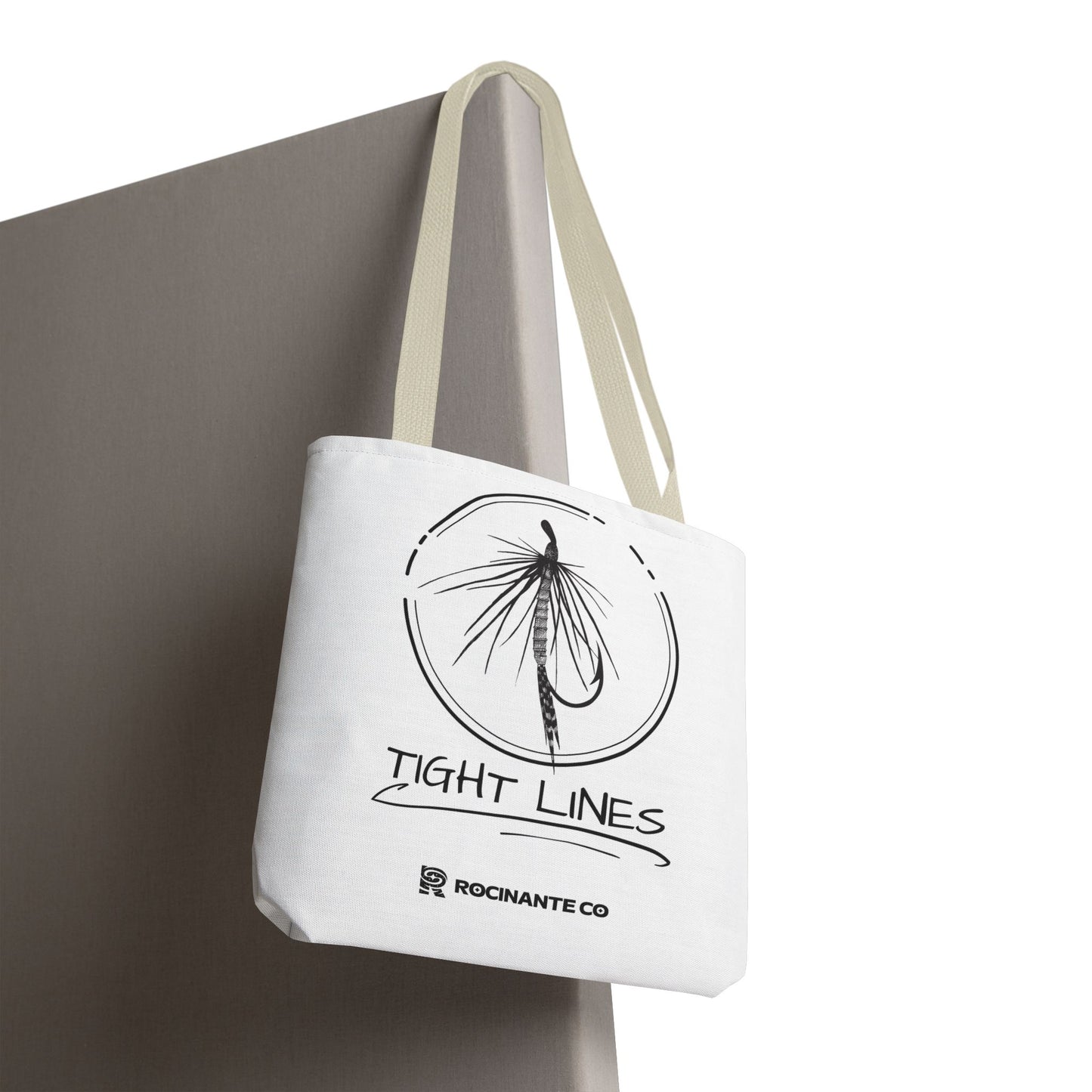 Tight Lines Tote Bag White | Durable Fishing Gift Bag with Stylish Print for Outdoor Enthusiasts & Everyday Use