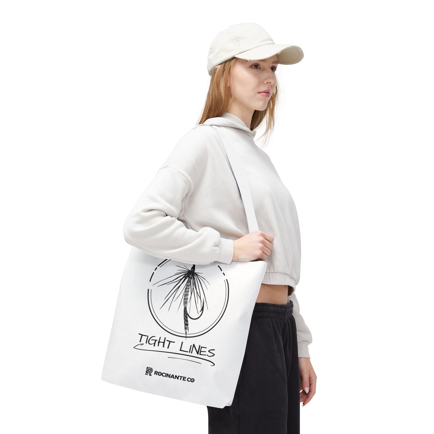 Tight Lines Tote Bag White | Durable Fishing Gift Bag with Stylish Print for Outdoor Enthusiasts & Everyday Use