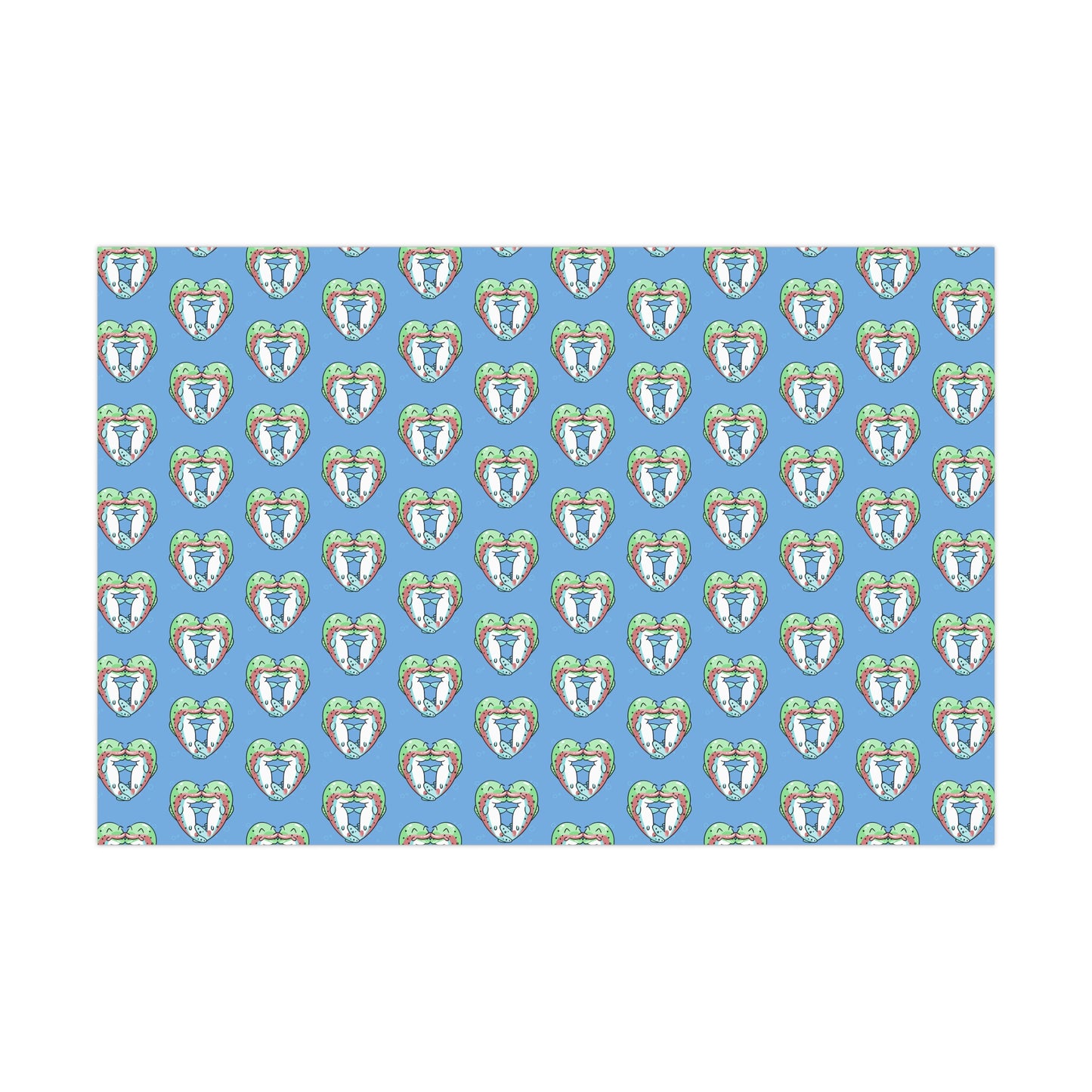Trout Heart Gift Wrap Paper - Fun & Festive Wrapping for Birthdays, Holidays, Showers, and Every Occasion, Cute Patterns, Eco-Friendly