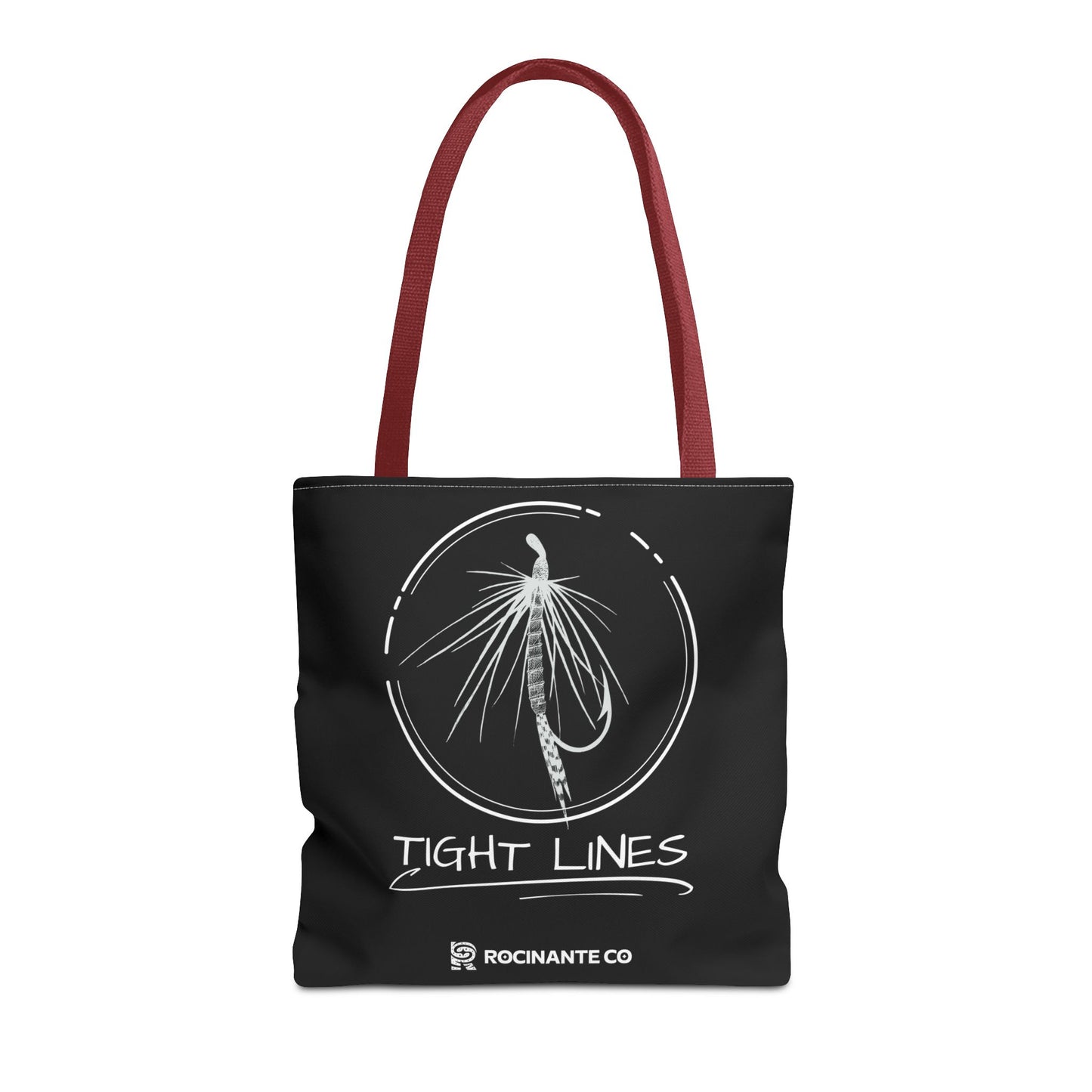 Tight Lines Tote Bag Black, Durable Fishing Tote with Spacious Design & Comfortable Handles for Outdoor Adventures