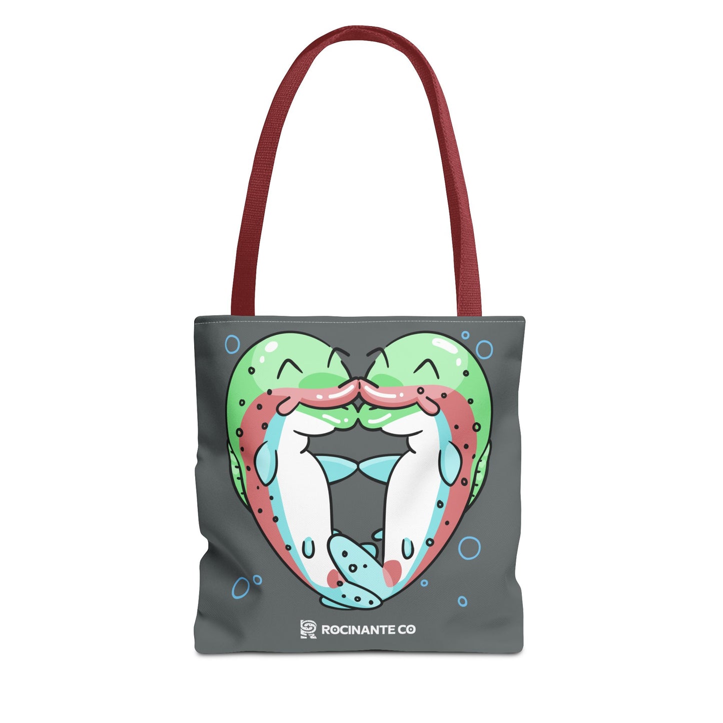 Trout Heart Tote Bag Grey - Eco-Friendly Reusable Shopper, Durable Canvas Carryall for Everyday Use & Gift Idea
