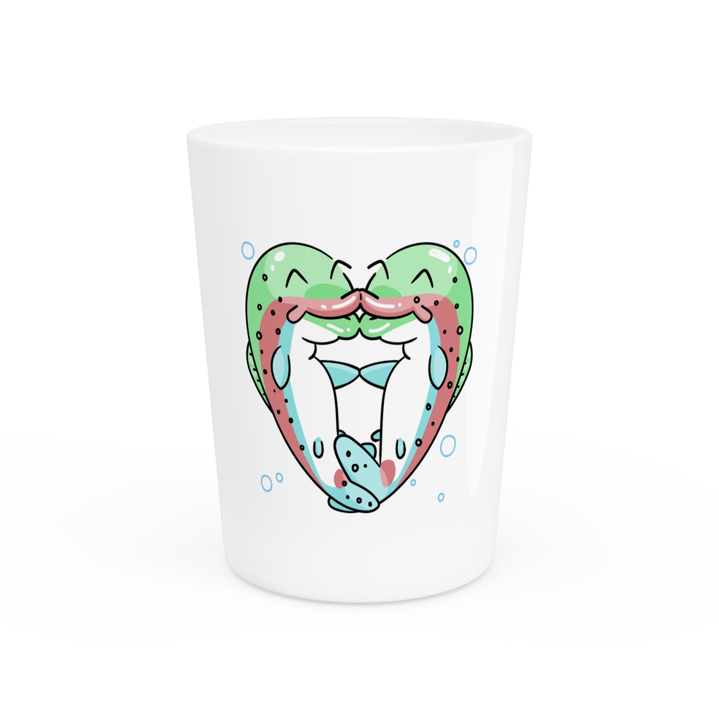 Trout Heart Shot Glass 1.9oz - Unique Fish Themed Barware Gift, Handcrafted Glass Shooter, Perfect for Anglers & Outdoor Lovers
