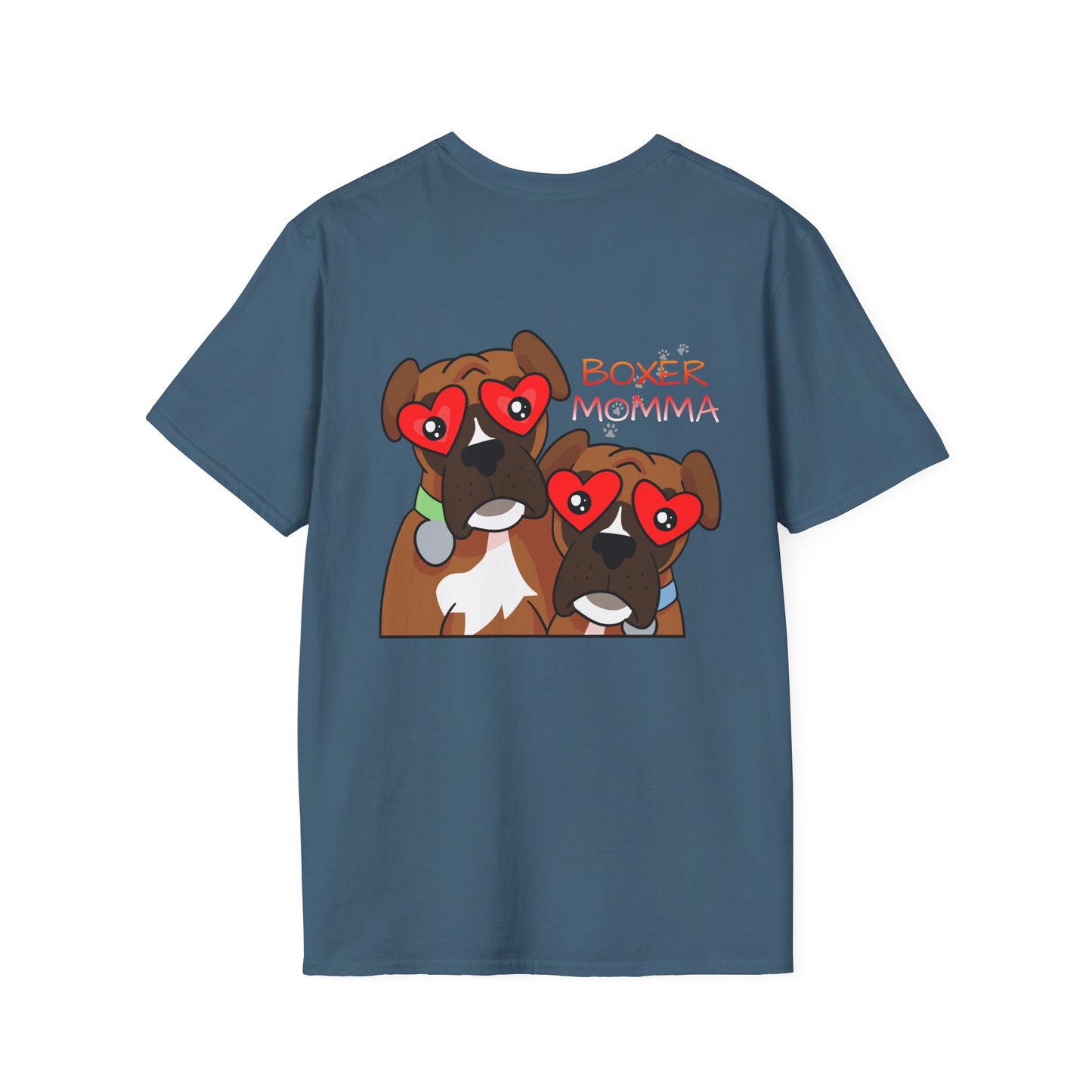 Unisex Boxer Momma T-Shirt - Softstyle Cotton Tee, Dog Lover Gift, Casual Fit, Pet Mom Shirt, Comfortable & Durable