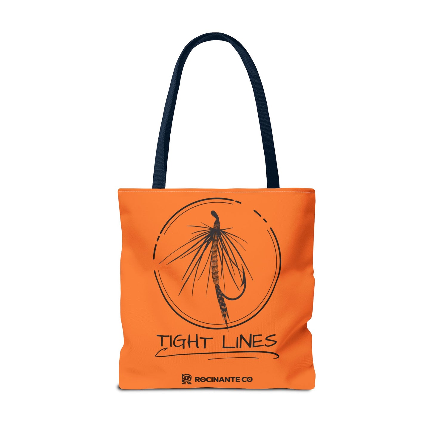 Tight Lines Tote Bag Orange, Durable Canvas Fishing, Beach, Market, Lightweight Reusable Grocery Bag, Outdoor Adventure Gift