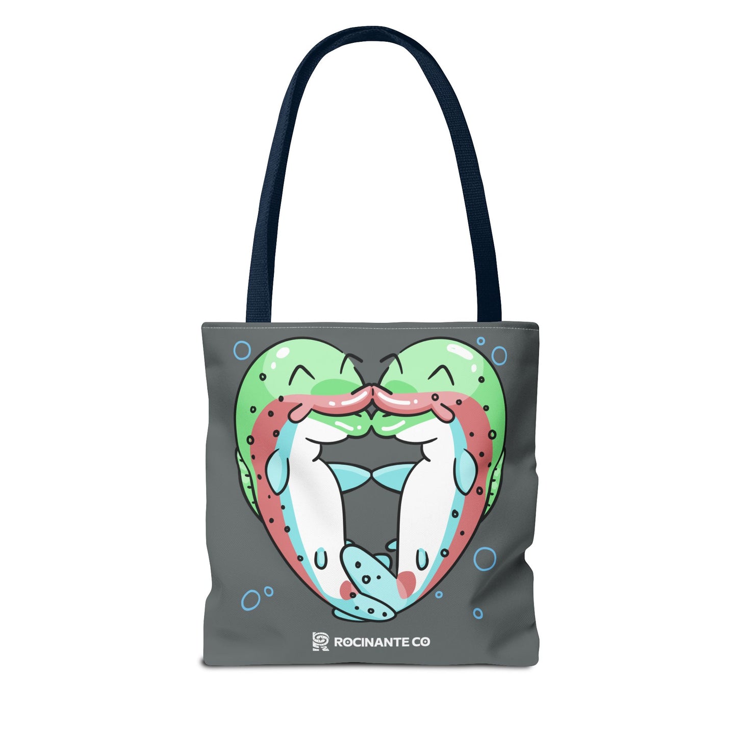 Trout Heart Tote Bag Grey - Eco-Friendly Reusable Shopper, Durable Canvas Carryall for Everyday Use & Gift Idea