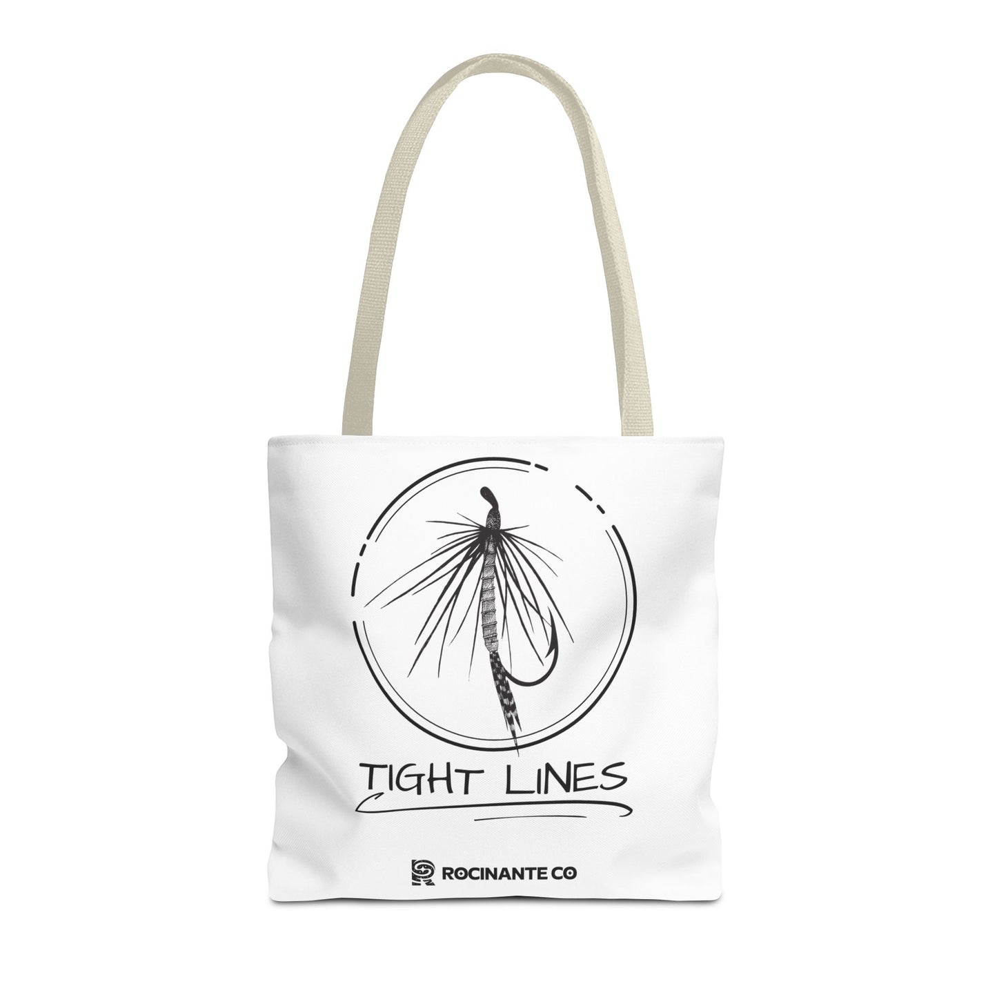Tight Lines Tote Bag White | Durable Fishing Gift Bag with Stylish Print for Outdoor Enthusiasts & Everyday Use