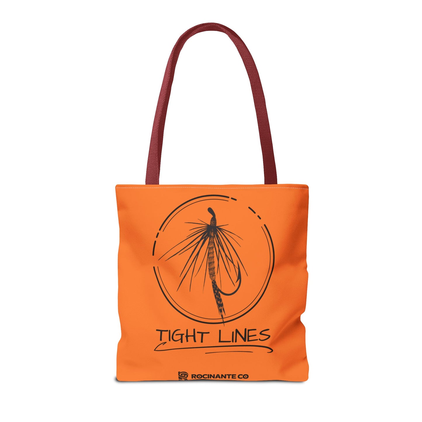 Tight Lines Tote Bag Orange, Durable Canvas Fishing, Beach, Market, Lightweight Reusable Grocery Bag, Outdoor Adventure Gift