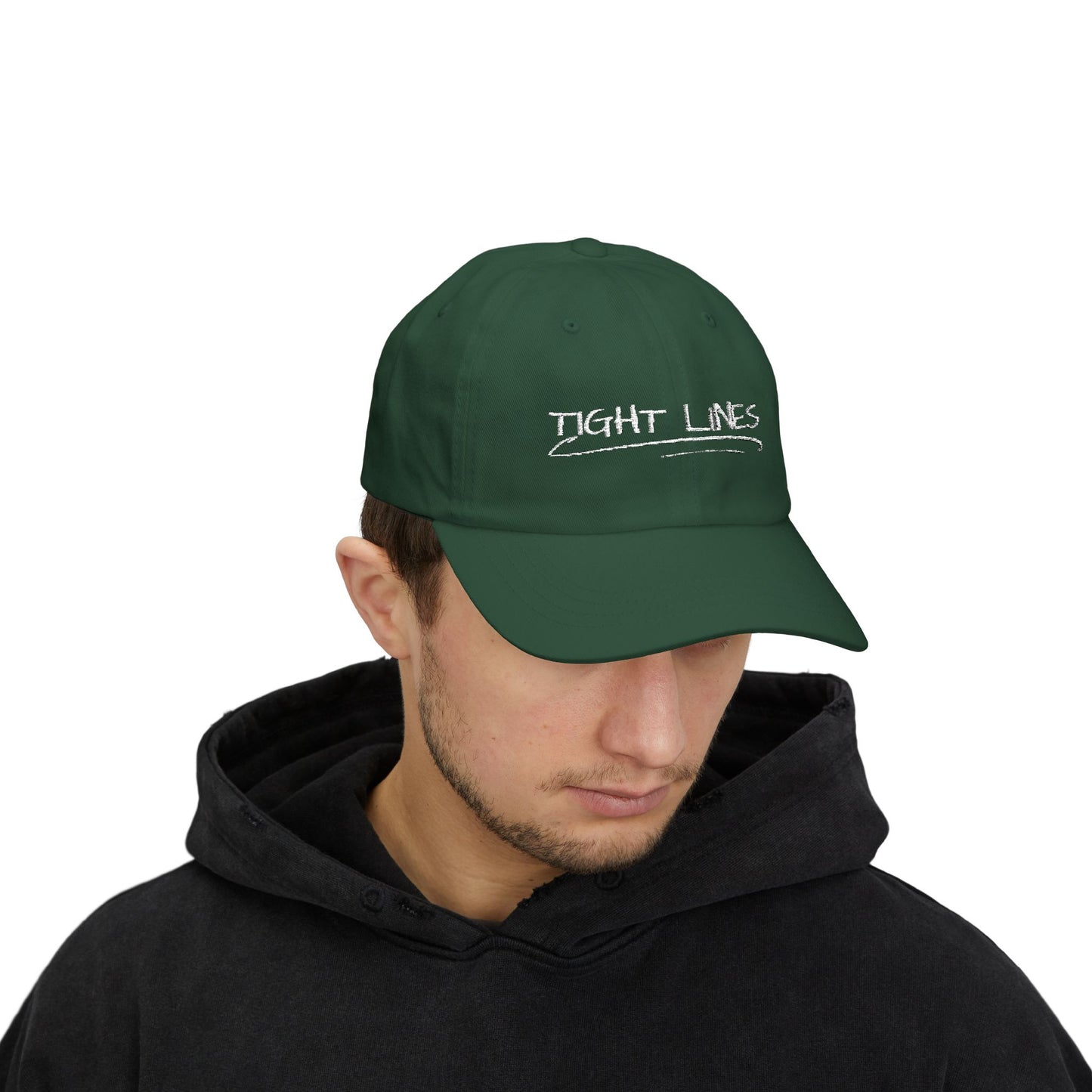 Tight Lines Embroidered Hat (Light Logo)