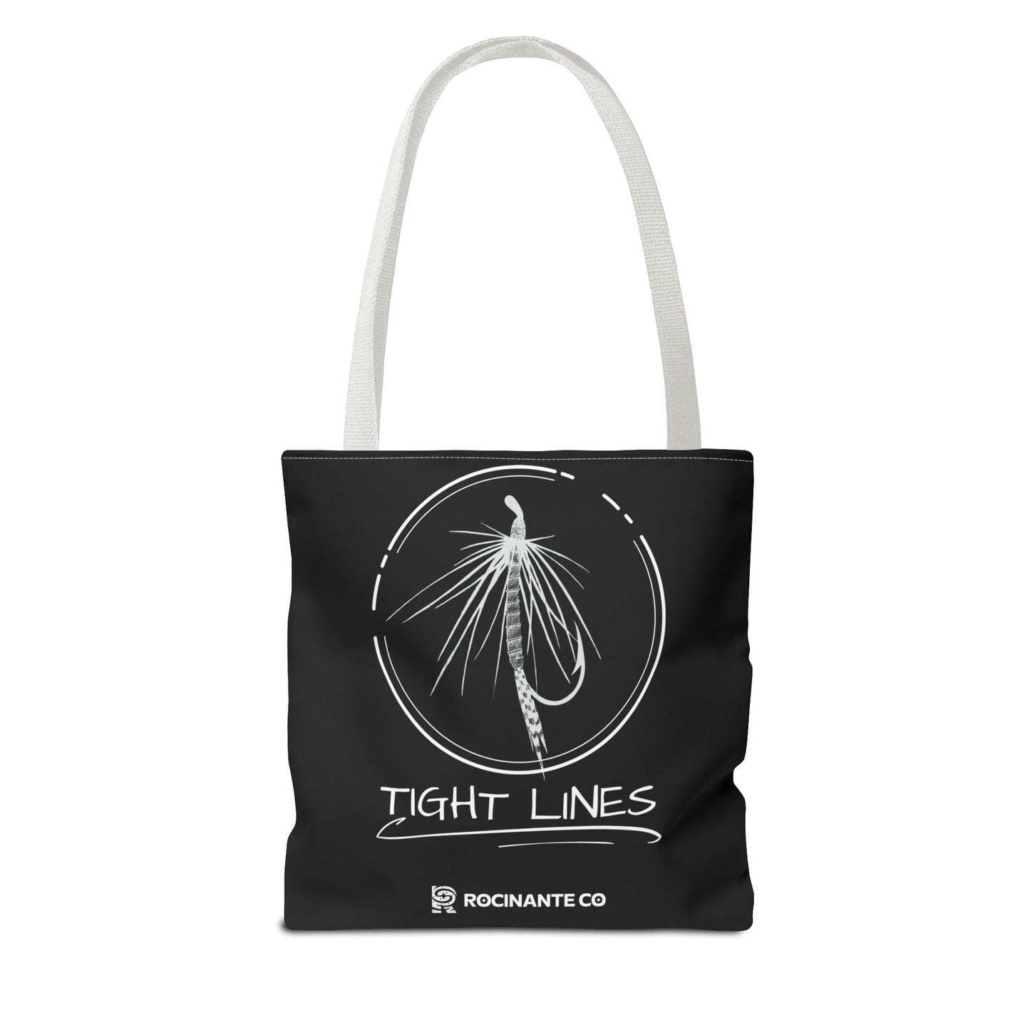 Tight Lines Tote Bag Black, Durable Fishing Tote with Spacious Design & Comfortable Handles for Outdoor Adventures
