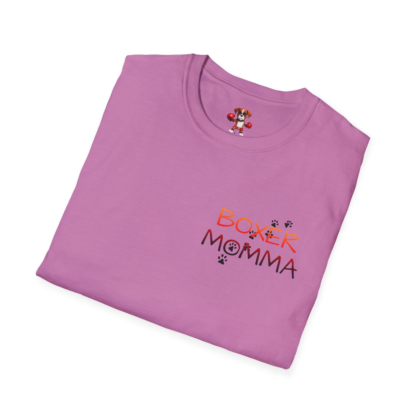 Unisex Boxer Momma T-Shirt - Softstyle Cotton Tee, Dog Lover Gift, Casual Fit, Pet Mom Shirt, Comfortable & Durable
