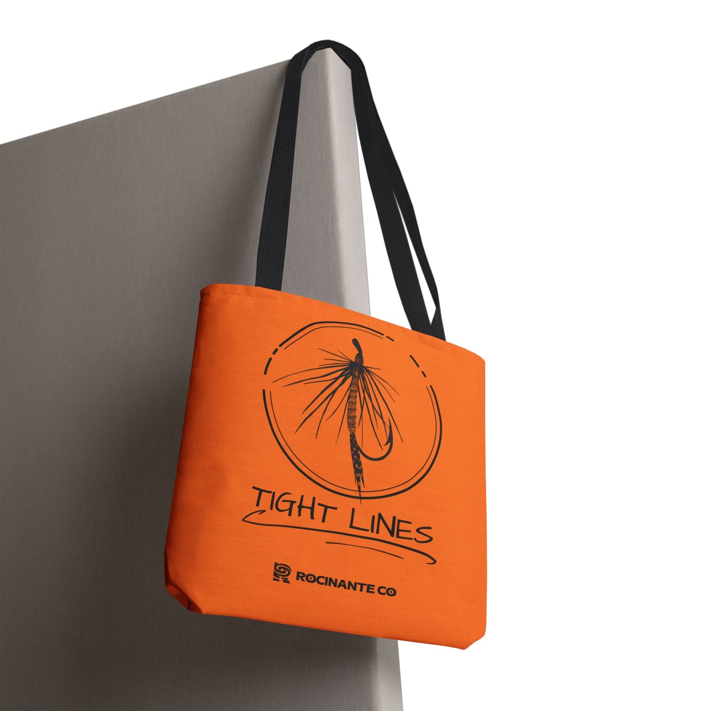 Tight Lines Tote Bag Orange, Durable Canvas Fishing, Beach, Market, Lightweight Reusable Grocery Bag, Outdoor Adventure Gift