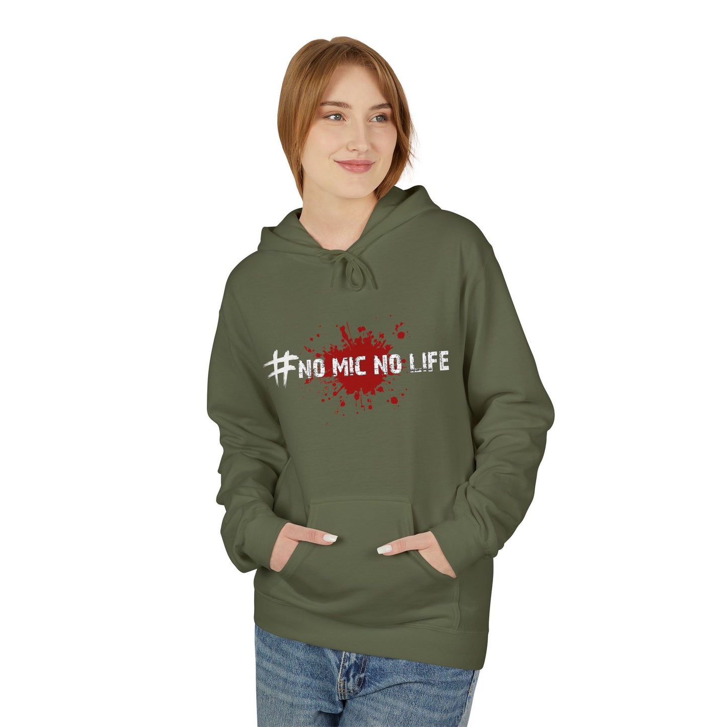 #No Mic No Life Unisex Hoodie – Gamer Essentials, Perfect for Halloween, Cosplay, Gift for Fans, Gaming, Zombie Culture