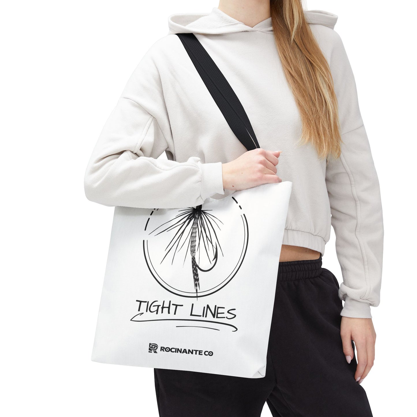 Tight Lines Tote Bag White | Durable Fishing Gift Bag with Stylish Print for Outdoor Enthusiasts & Everyday Use
