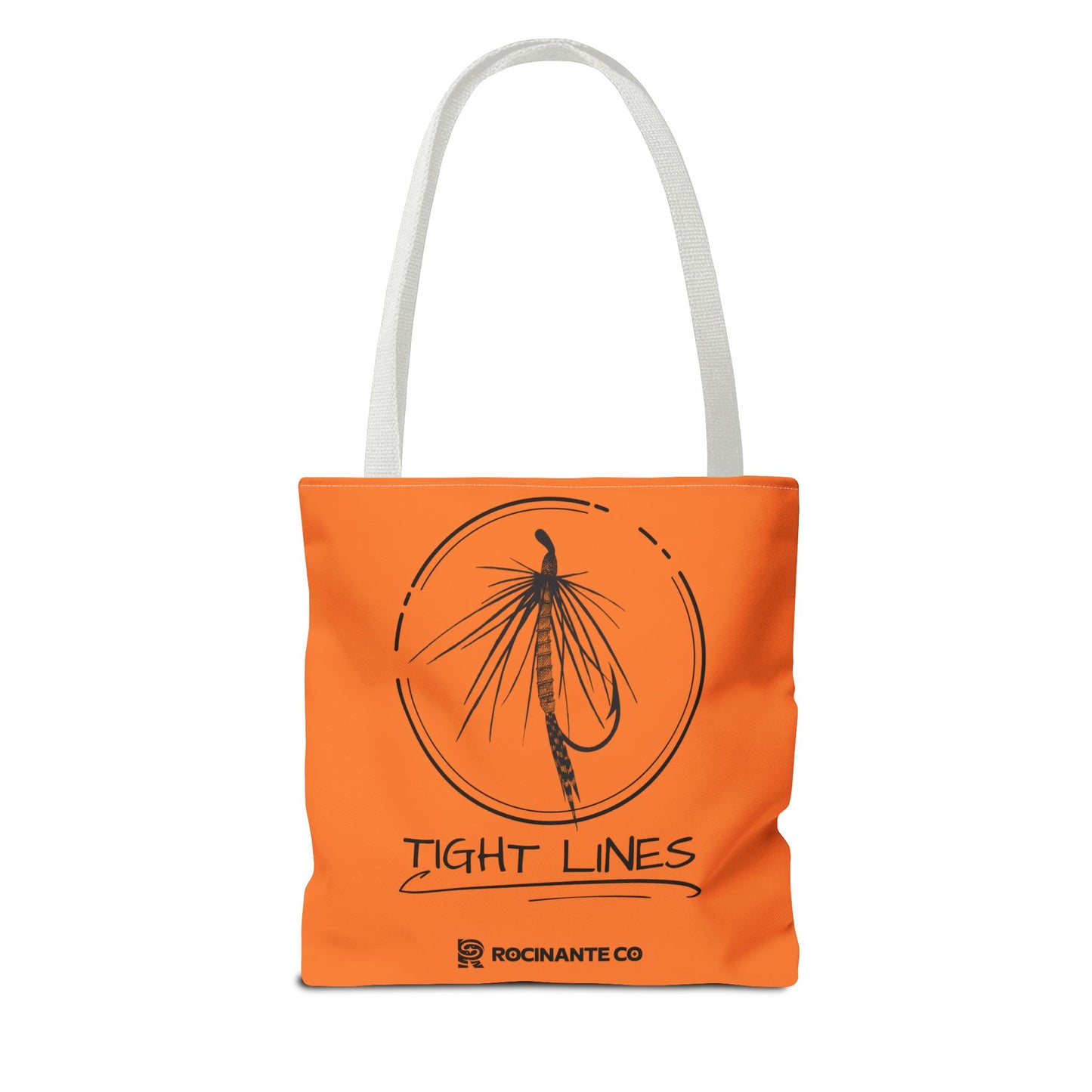 Tight Lines Tote Bag Orange, Durable Canvas Fishing, Beach, Market, Lightweight Reusable Grocery Bag, Outdoor Adventure Gift