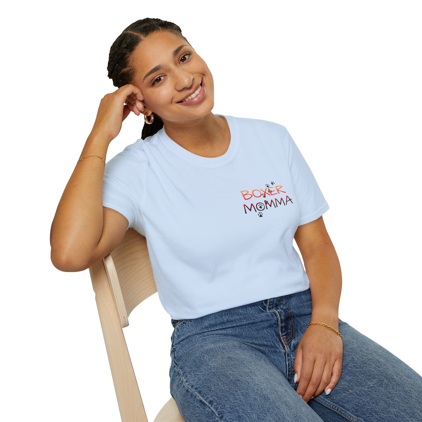 Unisex Boxer Momma T-Shirt - Softstyle Cotton Tee, Dog Lover Gift, Casual Fit, Pet Mom Shirt, Comfortable & Durable