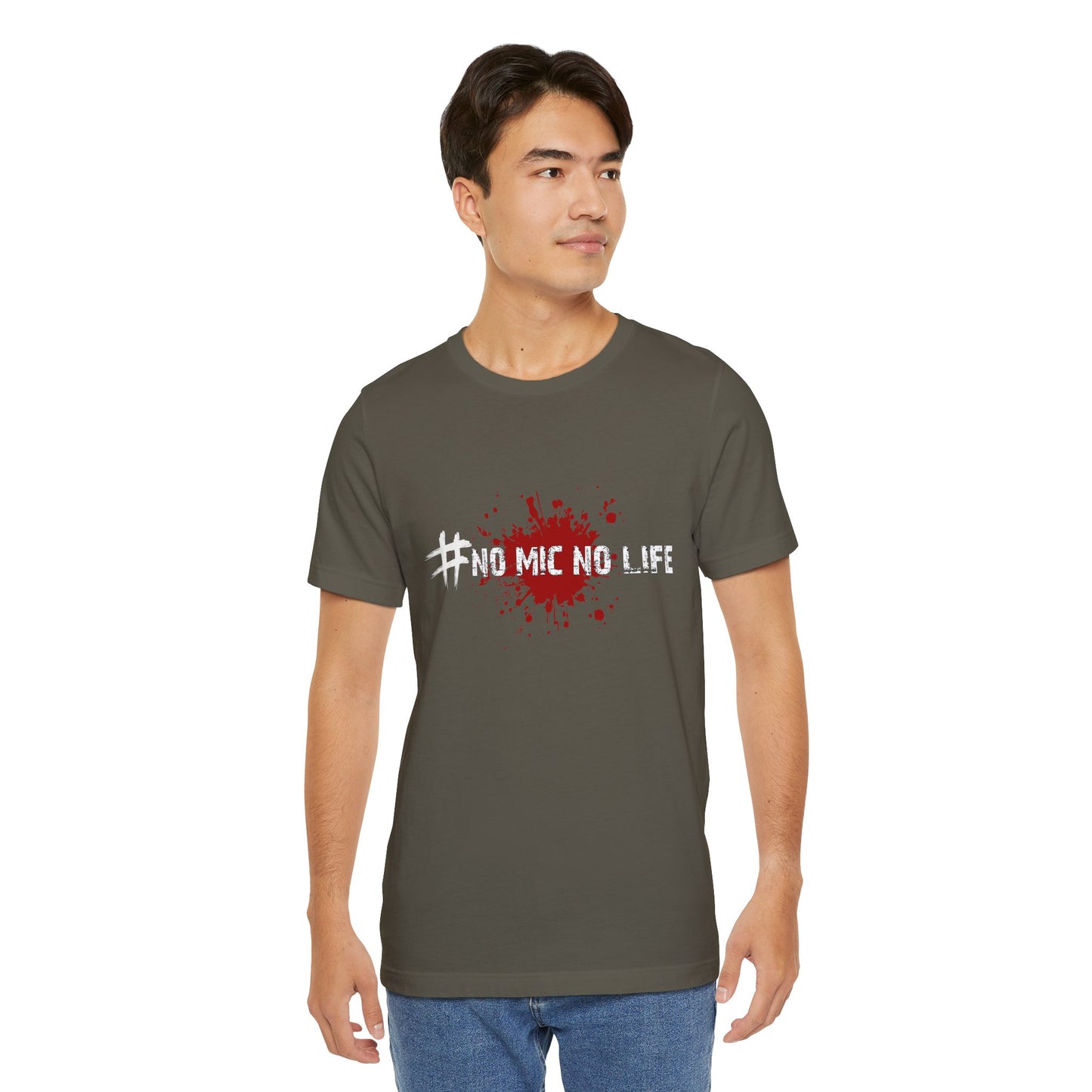 #No Mic No Life Unisex Tee, Fans of Zombie Culture, Graphic Tee for Casual Wear, Gamer Essentials, Zombie Apocalypse Survival Gear