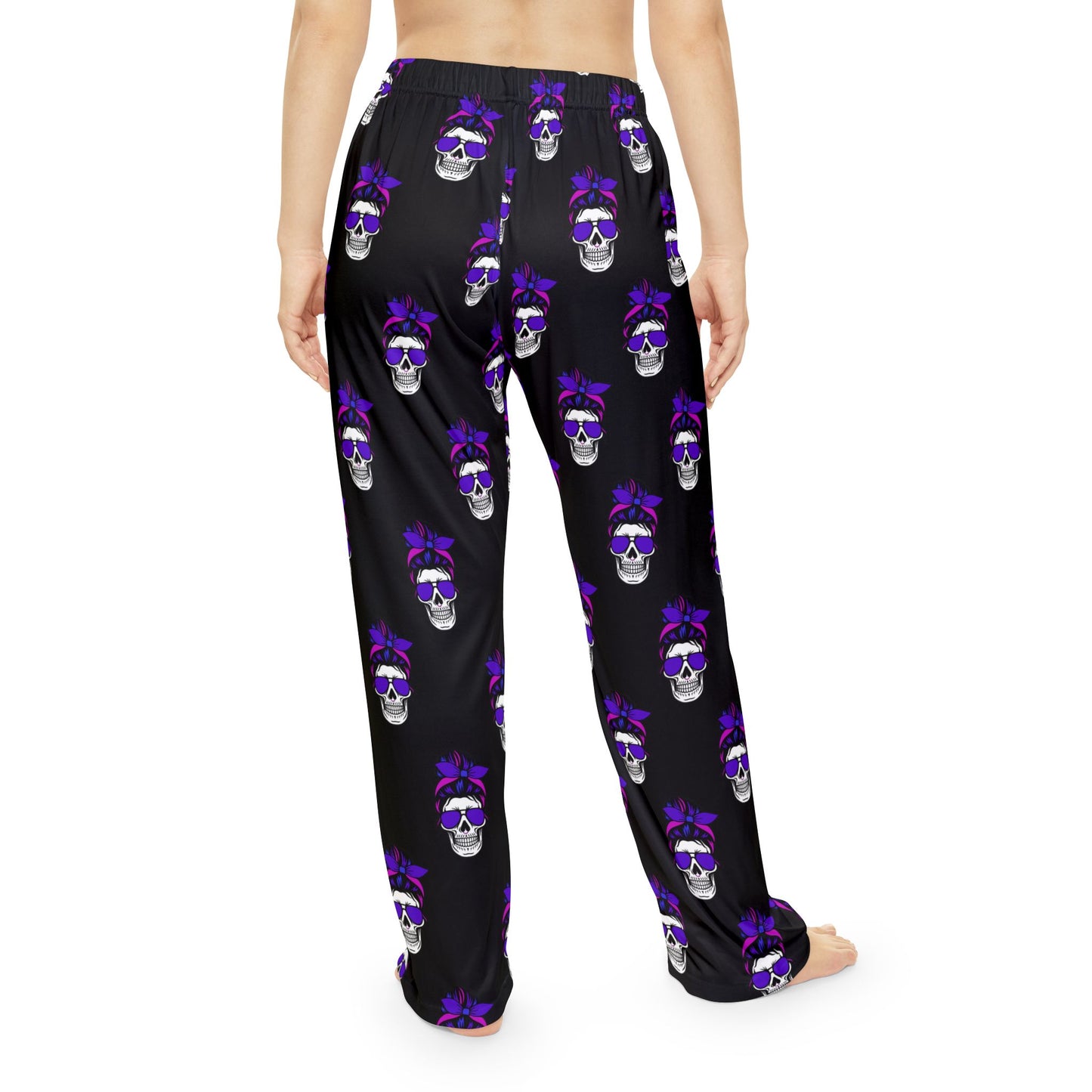 Feral Skull Print Pajama Pants, Comfortable Sleepwear for Halloween, Cozy Lounge Wear, Unique Gift for Her, Stylish PJ's