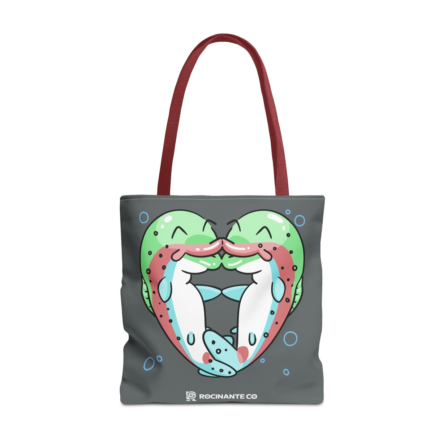 Trout Heart Tote Bag Grey - Eco-Friendly Reusable Shopper, Durable Canvas Carryall for Everyday Use & Gift Idea