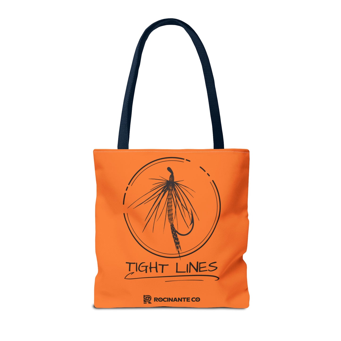 Tight Lines Tote Bag Orange, Durable Canvas Fishing, Beach, Market, Lightweight Reusable Grocery Bag, Outdoor Adventure Gift