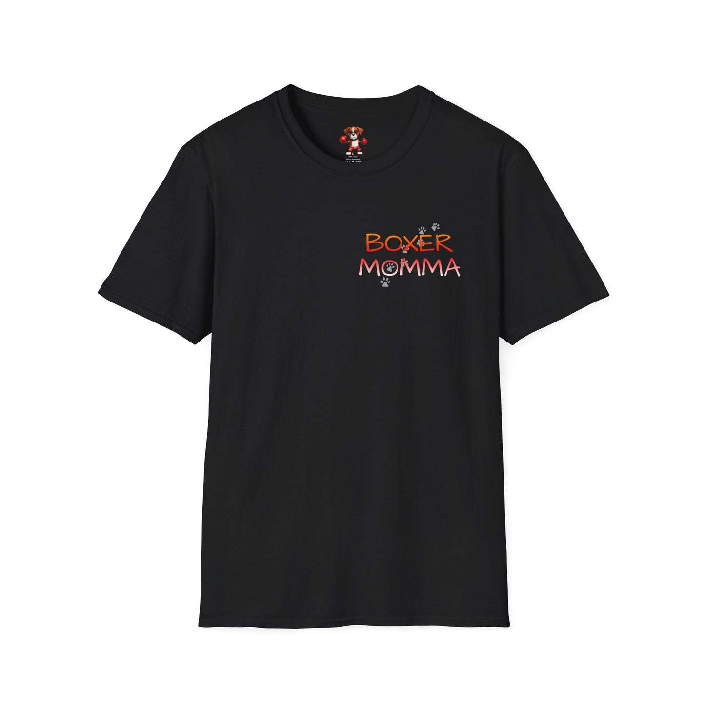 Unisex Boxer Momma T-Shirt - Softstyle Cotton Tee, Dog Lover Gift, Casual Fit, Pet Mom Shirt, Comfortable & Durable