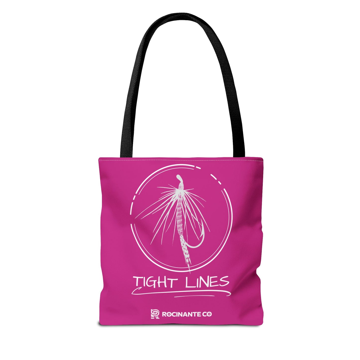 Pink Tight Lines Tote Bag, Fishing Canvas Tote Lightweight Durable Beach Market Bag