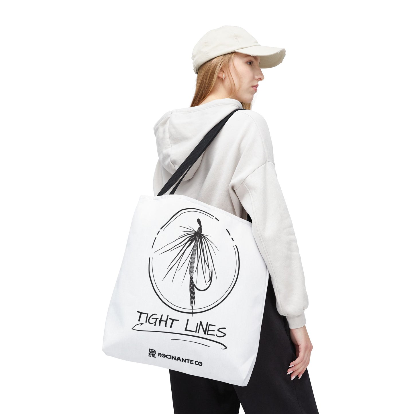 Tight Lines Tote Bag White | Durable Fishing Gift Bag with Stylish Print for Outdoor Enthusiasts & Everyday Use