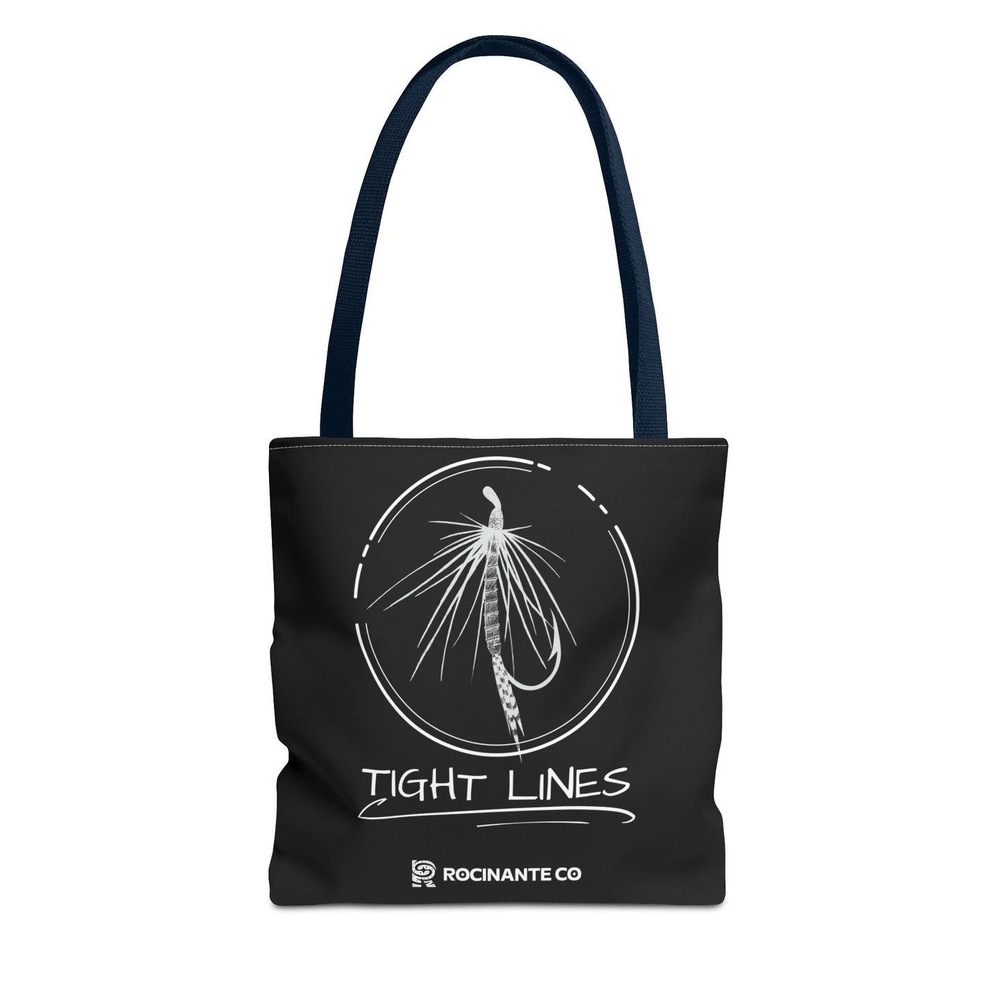 Tight Lines Tote Bag Black, Durable Fishing Tote with Spacious Design & Comfortable Handles for Outdoor Adventures