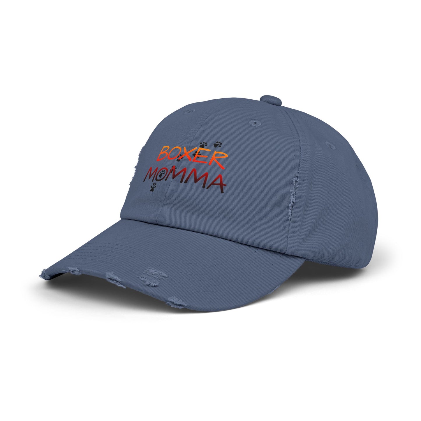 Boxer Momma Distressed Hat - Vintage Style Baseball Cap for Dog Lovers, Adjustable Cotton Dad Hat, Gift for Boxer Mom