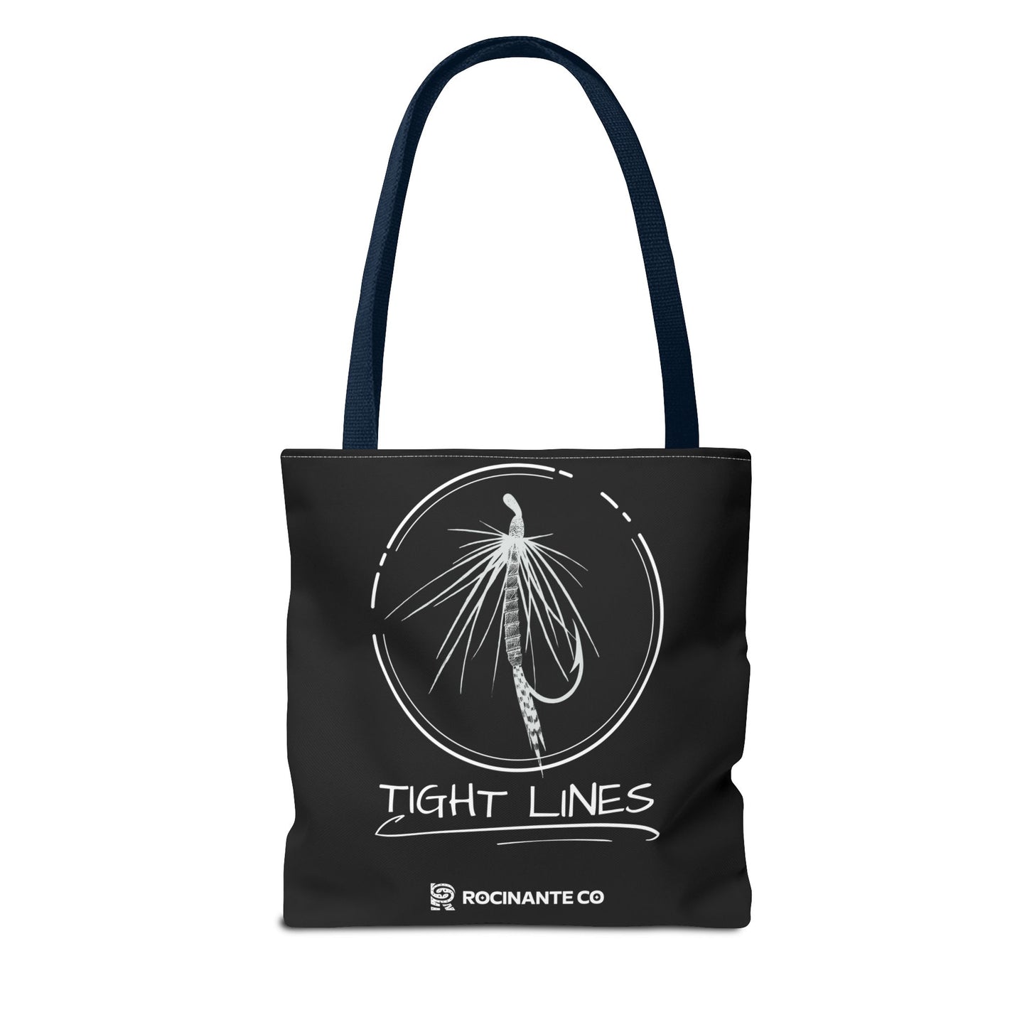 Tight Lines Tote Bag Black, Durable Fishing Tote with Spacious Design & Comfortable Handles for Outdoor Adventures