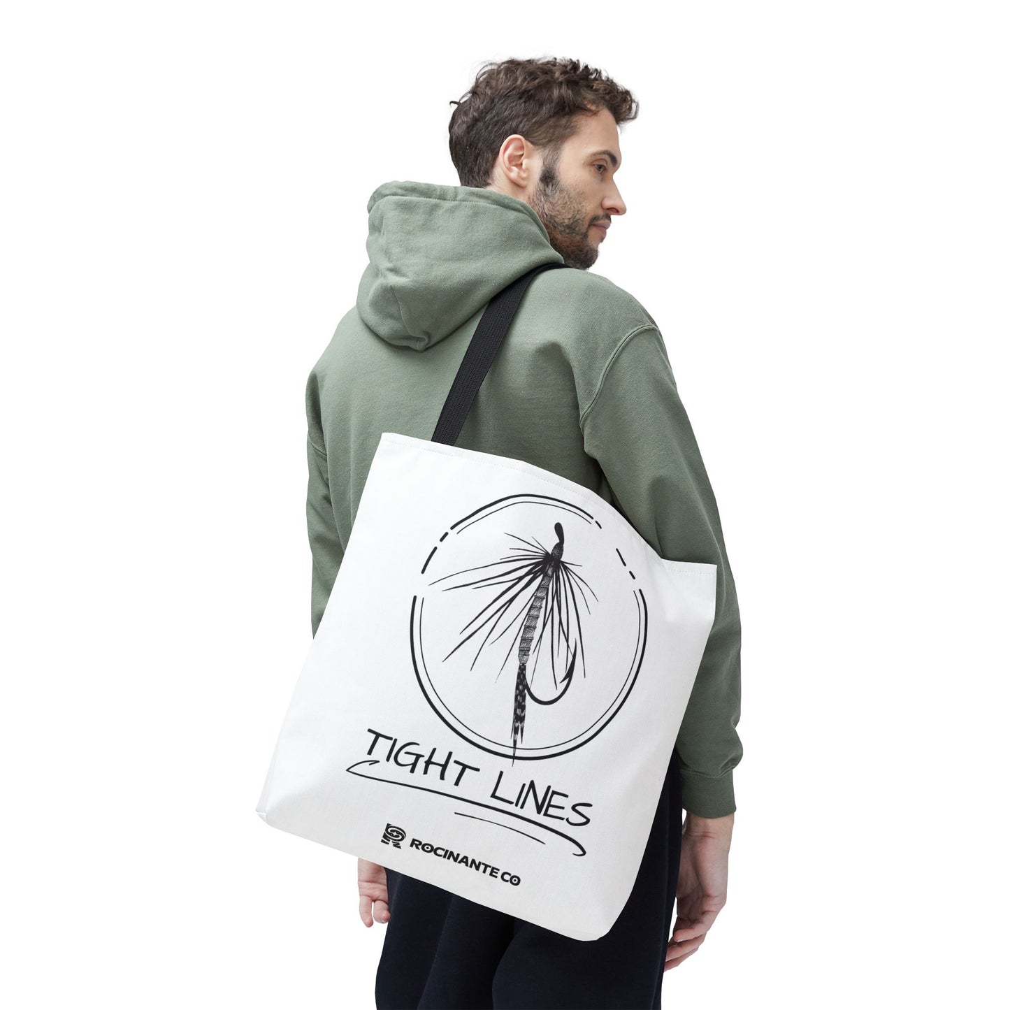 Tight Lines Tote Bag White | Durable Fishing Gift Bag with Stylish Print for Outdoor Enthusiasts & Everyday Use