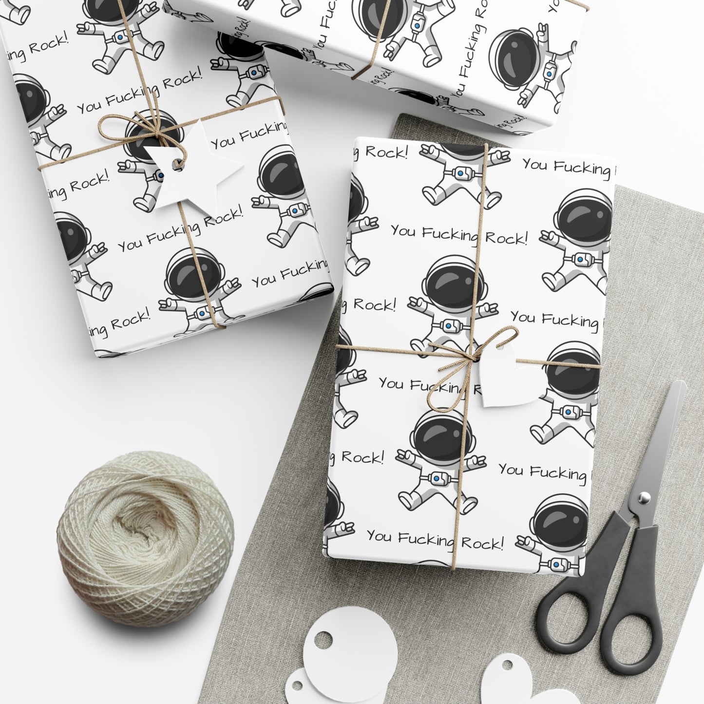 You Rock! Astronaut Gift Wrap Paper - Fun Wrapping for Birthdays, Holidays, Parties, Unique Gift Wrap
