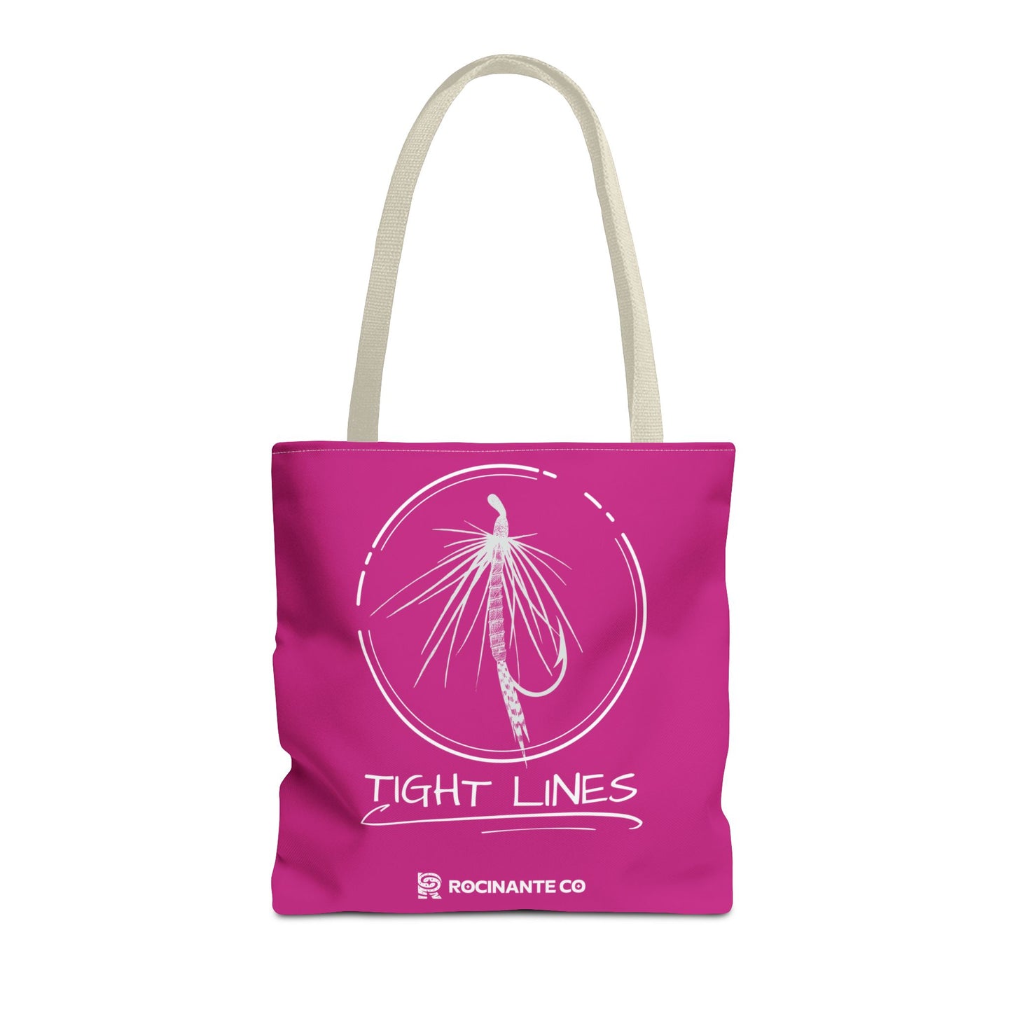 Pink Tight Lines Tote Bag, Fishing Canvas Tote Lightweight Durable Beach Market Bag