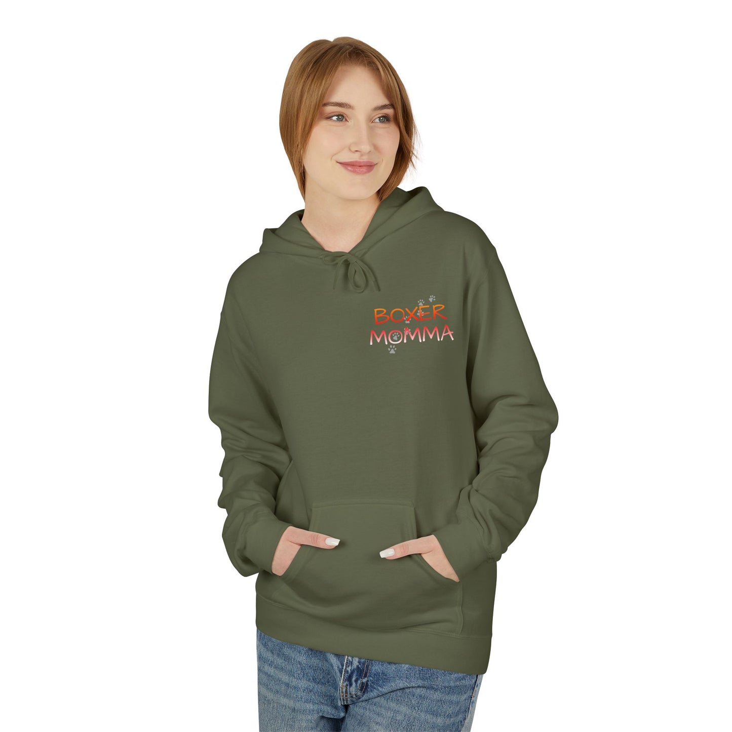 Unisex Boxer Momma Hoodie - Soft, Cozy Dog Lover Sweatshirt, Perfect Gift for Boxer Moms & Pet Lovers, Casual Pullover Top
