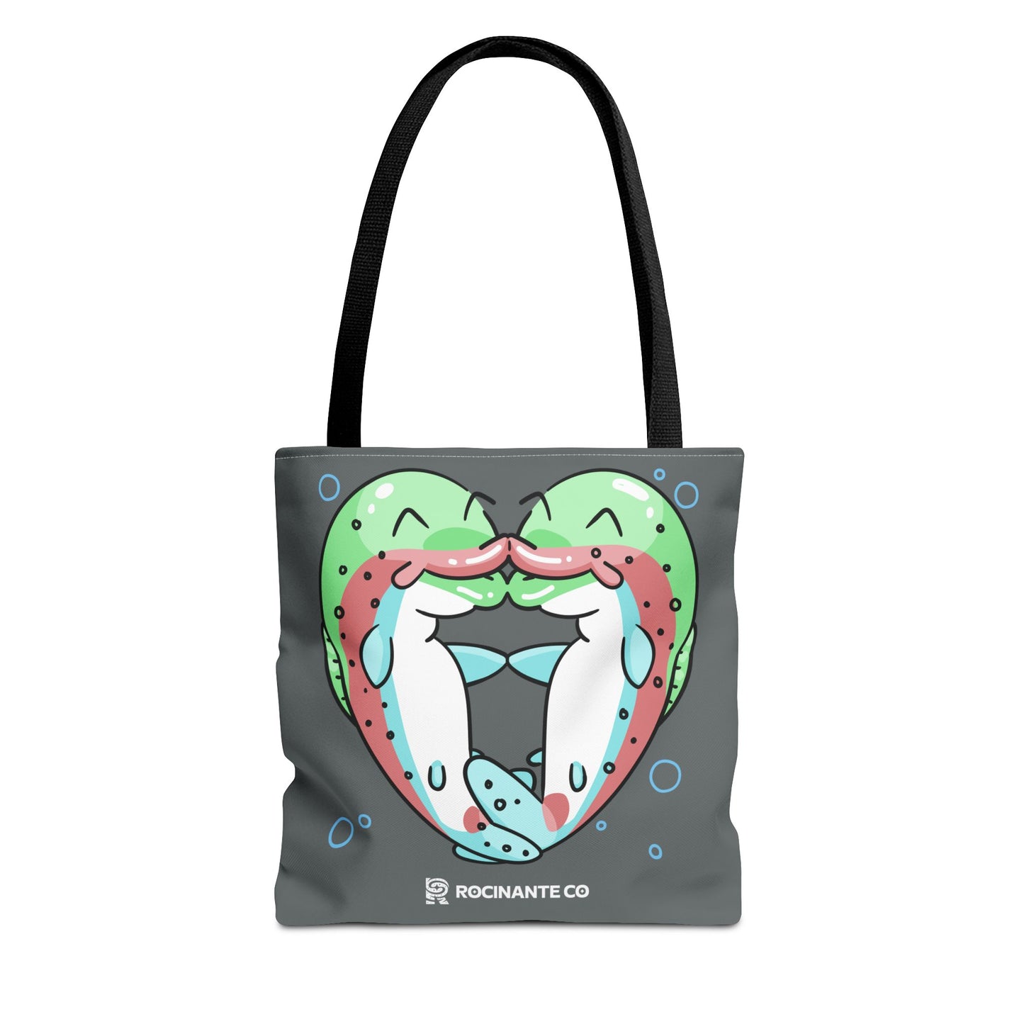 Trout Heart Tote Bag Grey - Eco-Friendly Reusable Shopper, Durable Canvas Carryall for Everyday Use & Gift Idea