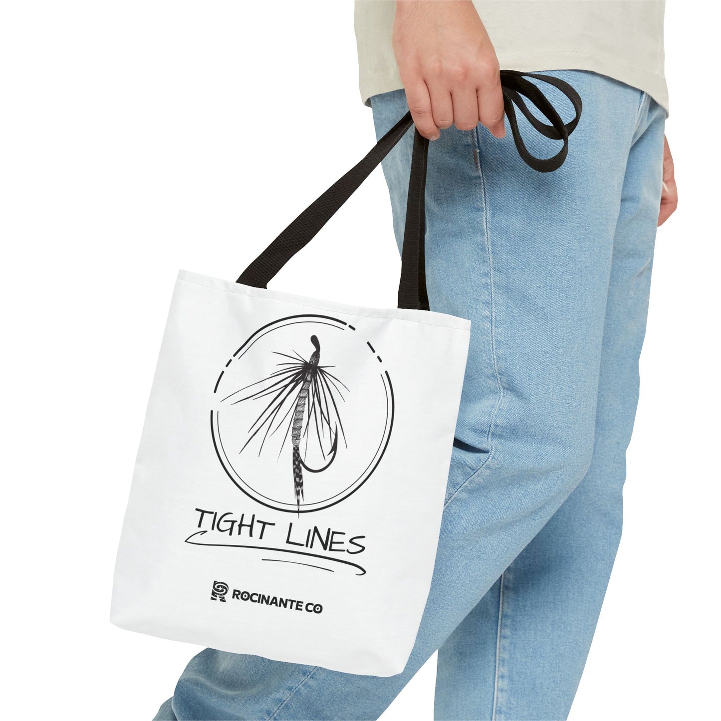 Tight Lines Tote Bag White | Durable Fishing Gift Bag with Stylish Print for Outdoor Enthusiasts & Everyday Use