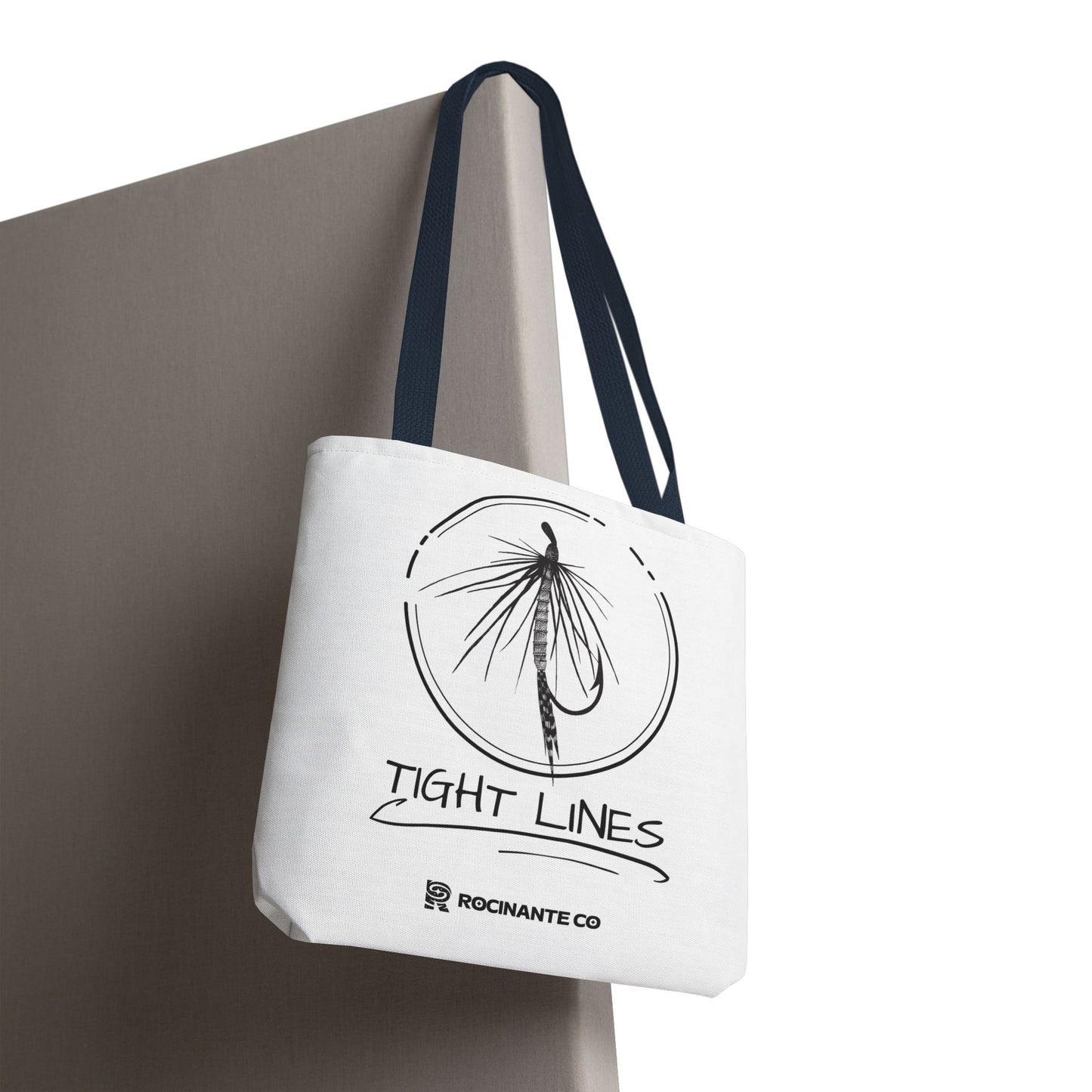 Tight Lines Tote Bag White | Durable Fishing Gift Bag with Stylish Print for Outdoor Enthusiasts & Everyday Use