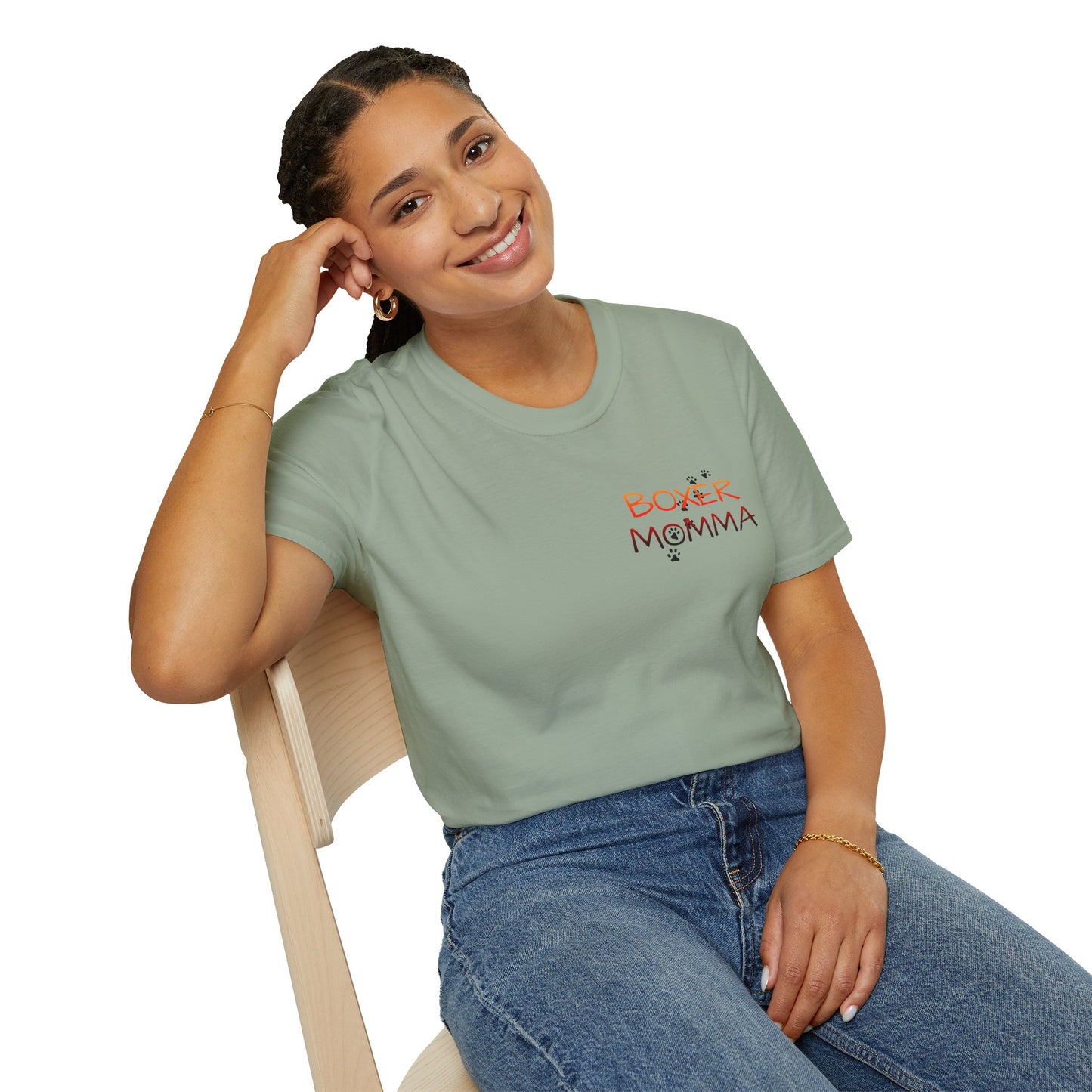 Unisex Boxer Momma T-Shirt - Softstyle Cotton Tee, Dog Lover Gift, Casual Fit, Pet Mom Shirt, Comfortable & Durable