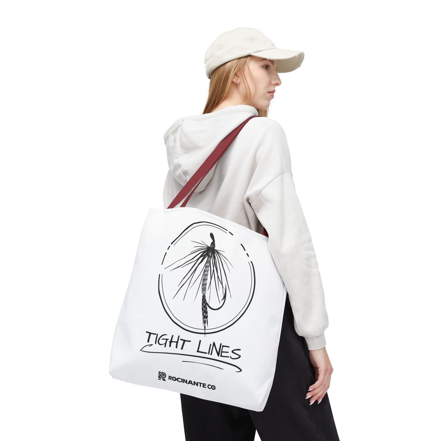 Tight Lines Tote Bag White | Durable Fishing Gift Bag with Stylish Print for Outdoor Enthusiasts & Everyday Use