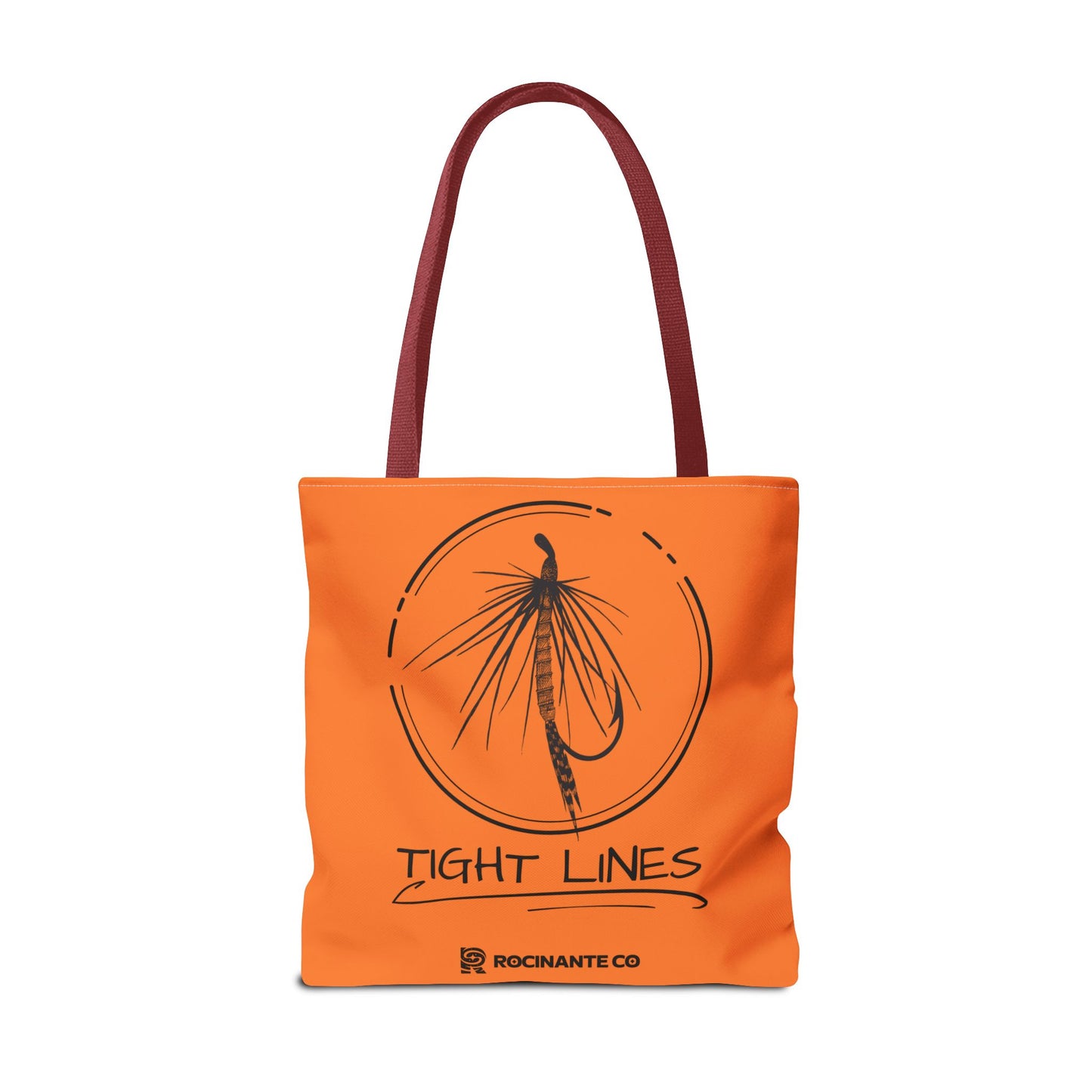 Tight Lines Tote Bag Orange, Durable Canvas Fishing, Beach, Market, Lightweight Reusable Grocery Bag, Outdoor Adventure Gift